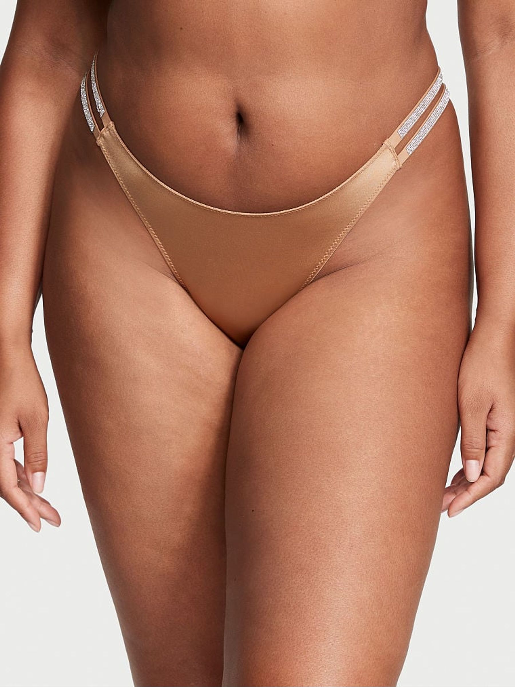 Toffee Nude Smooth Double Brazilian Shine Strap Knickers - Image 1 of 1