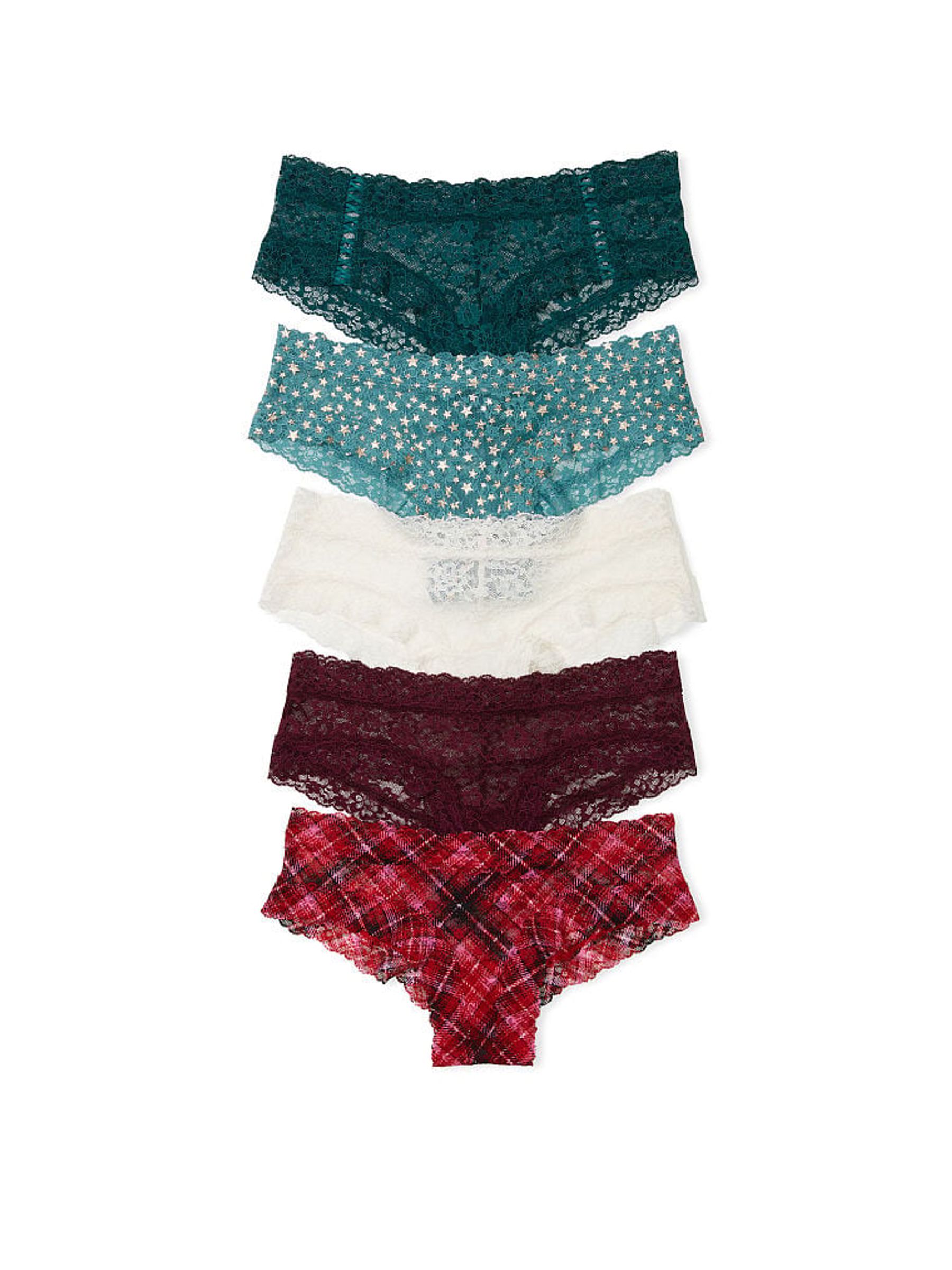 Green/Blue/White/Purple/Red Cheeky 5 Multipack Knickers - Image 1 of 1