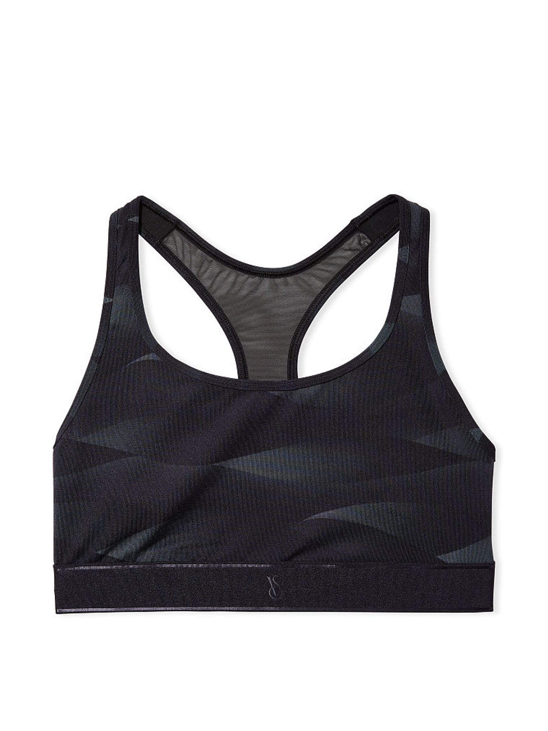 Black Grey Wave Knockout Player Medium Impact Sports Bra - Image 4 of 4