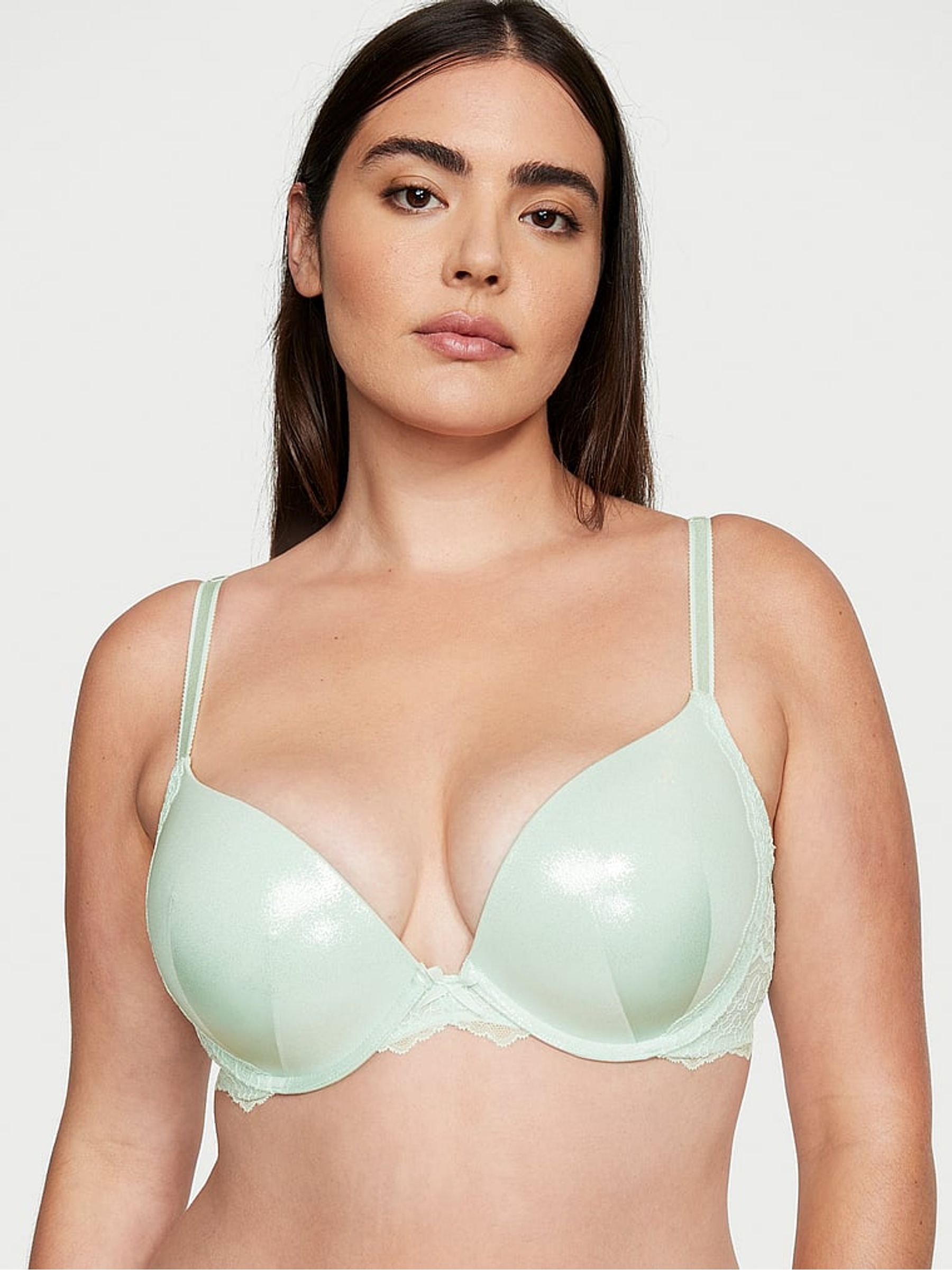 Misty Jade Foil Green Plunge Bra - Image 1 of 1