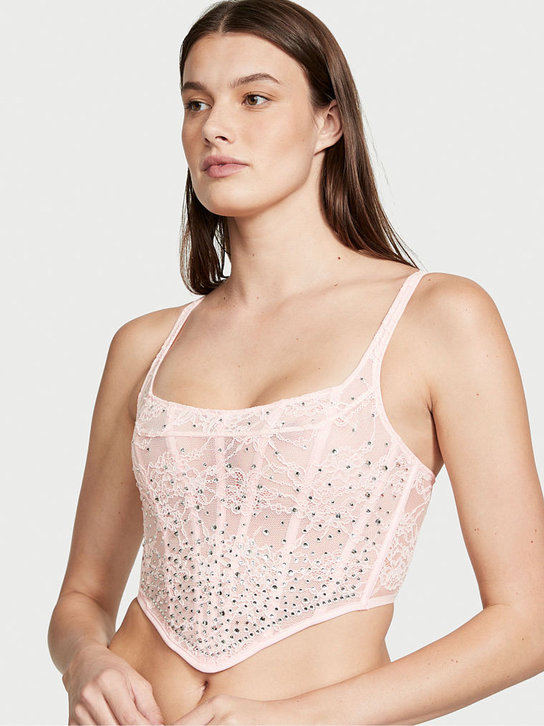 Purest Pink Corset Bra Top - Image 1 of 4