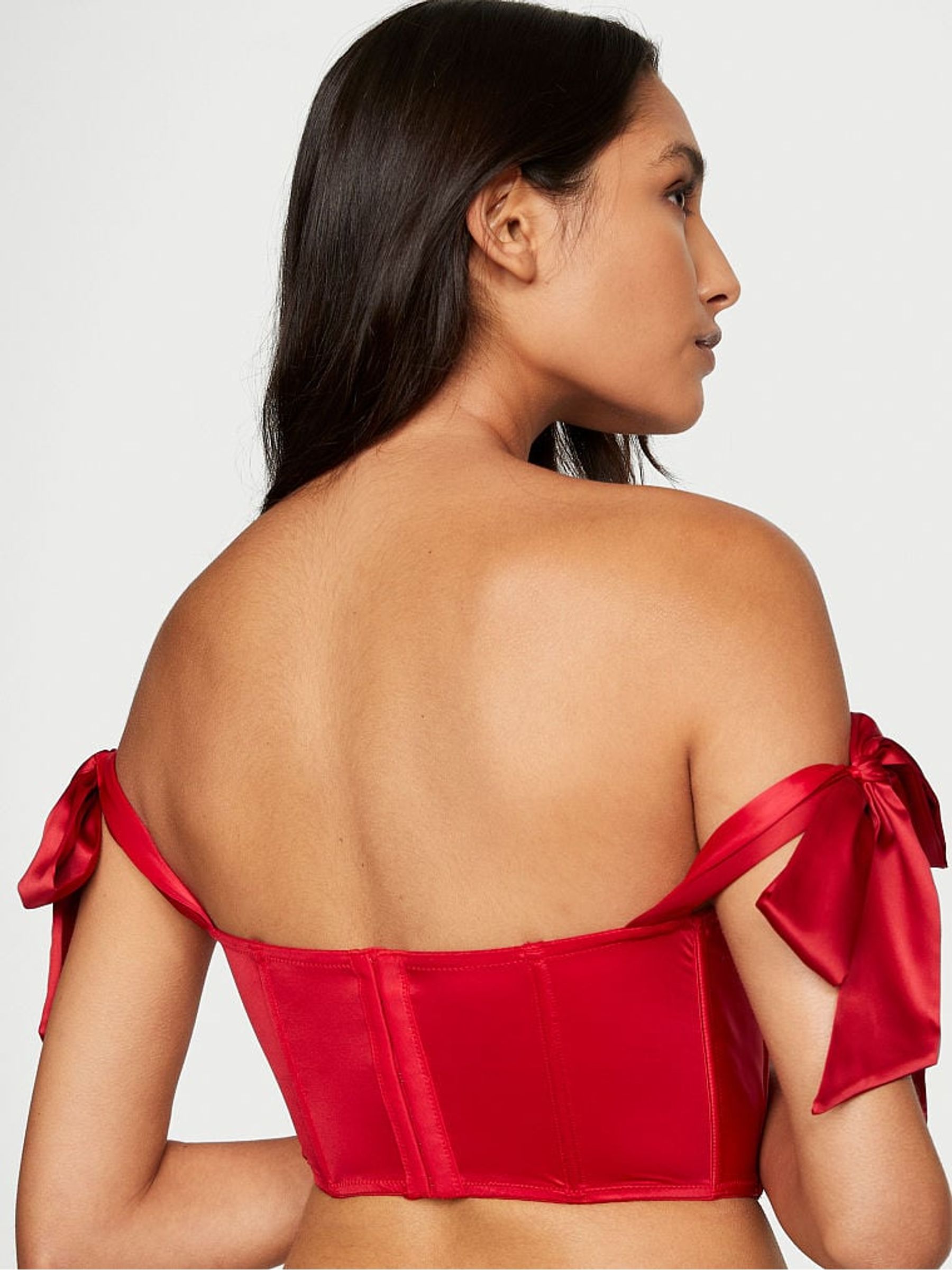 Lipstick Red Corset Bra Top - Image 2 of 4