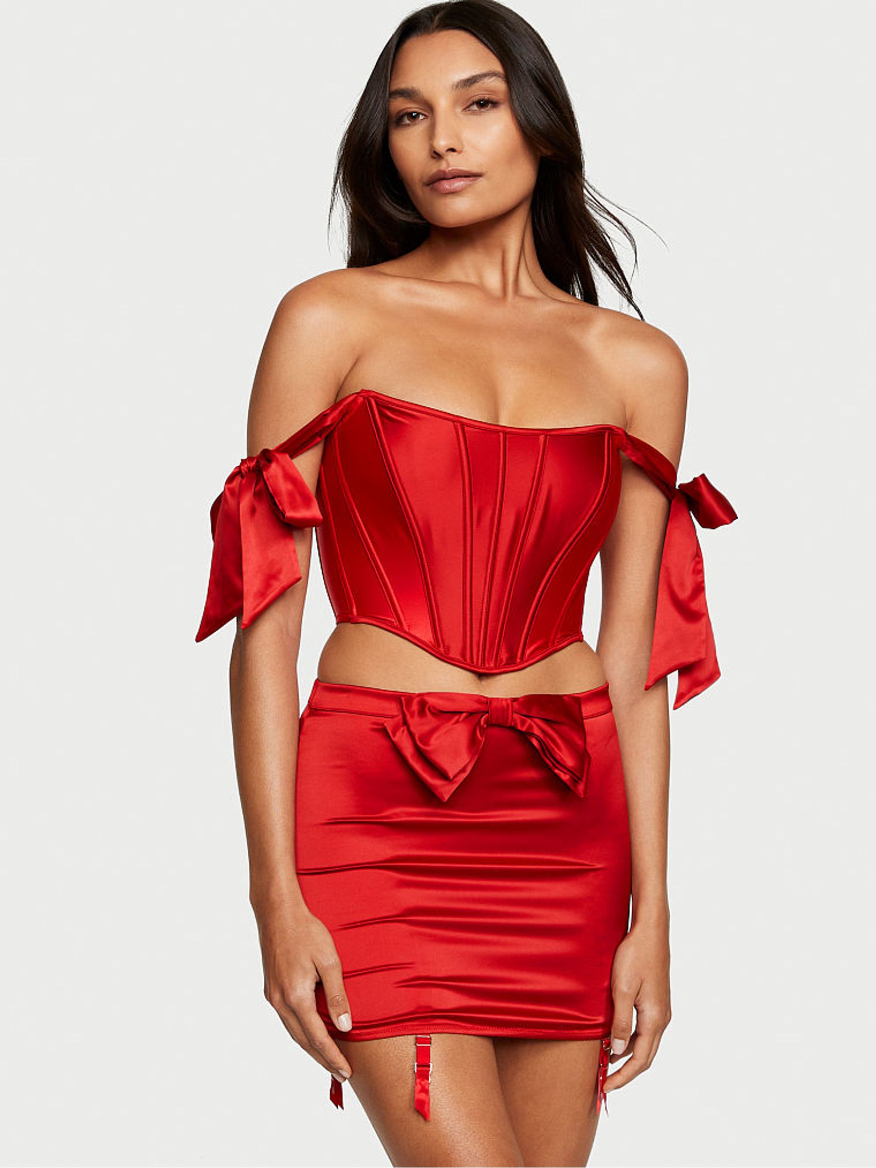 Lipstick Red Corset Bra Top - Image 3 of 4