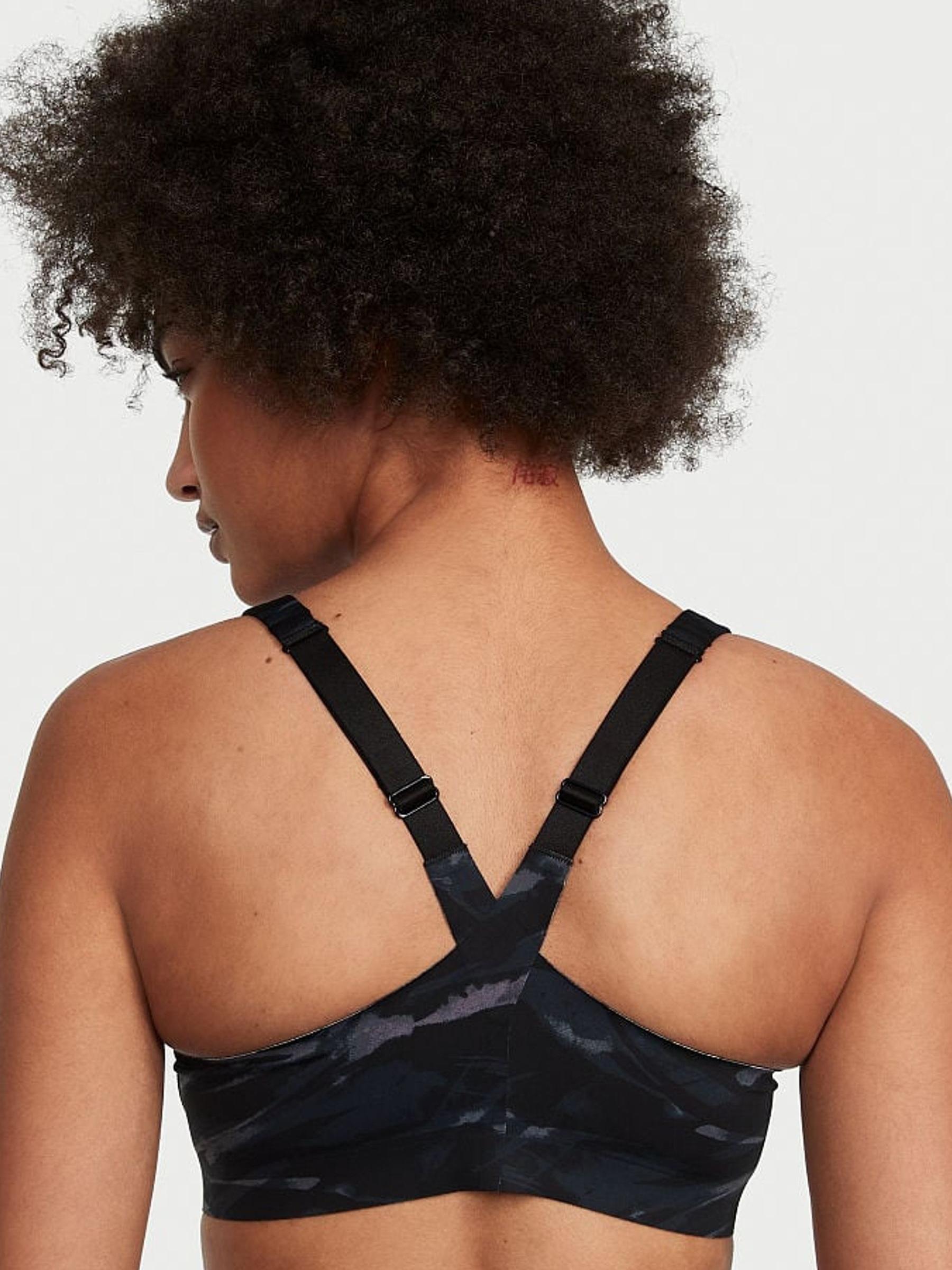 Zebra Grey Smooth Front Fastening Wired High Impact Sports Bra - Image 2 of 4