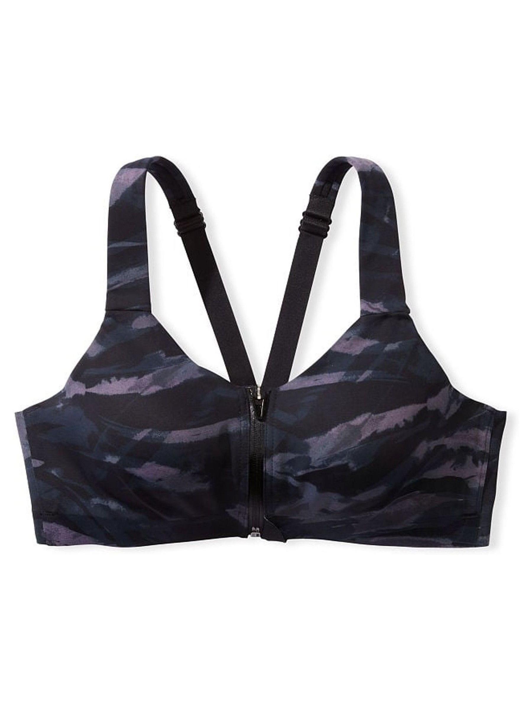 Zebra Grey Smooth Front Fastening Wired High Impact Sports Bra - Image 4 of 4