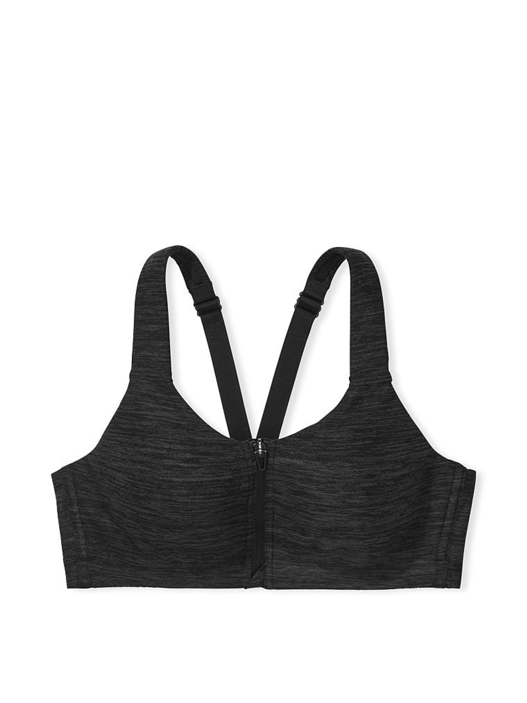 Onyx Grey Smooth Front Fastening Wired High Impact Sports Bra - Image 4 of 4