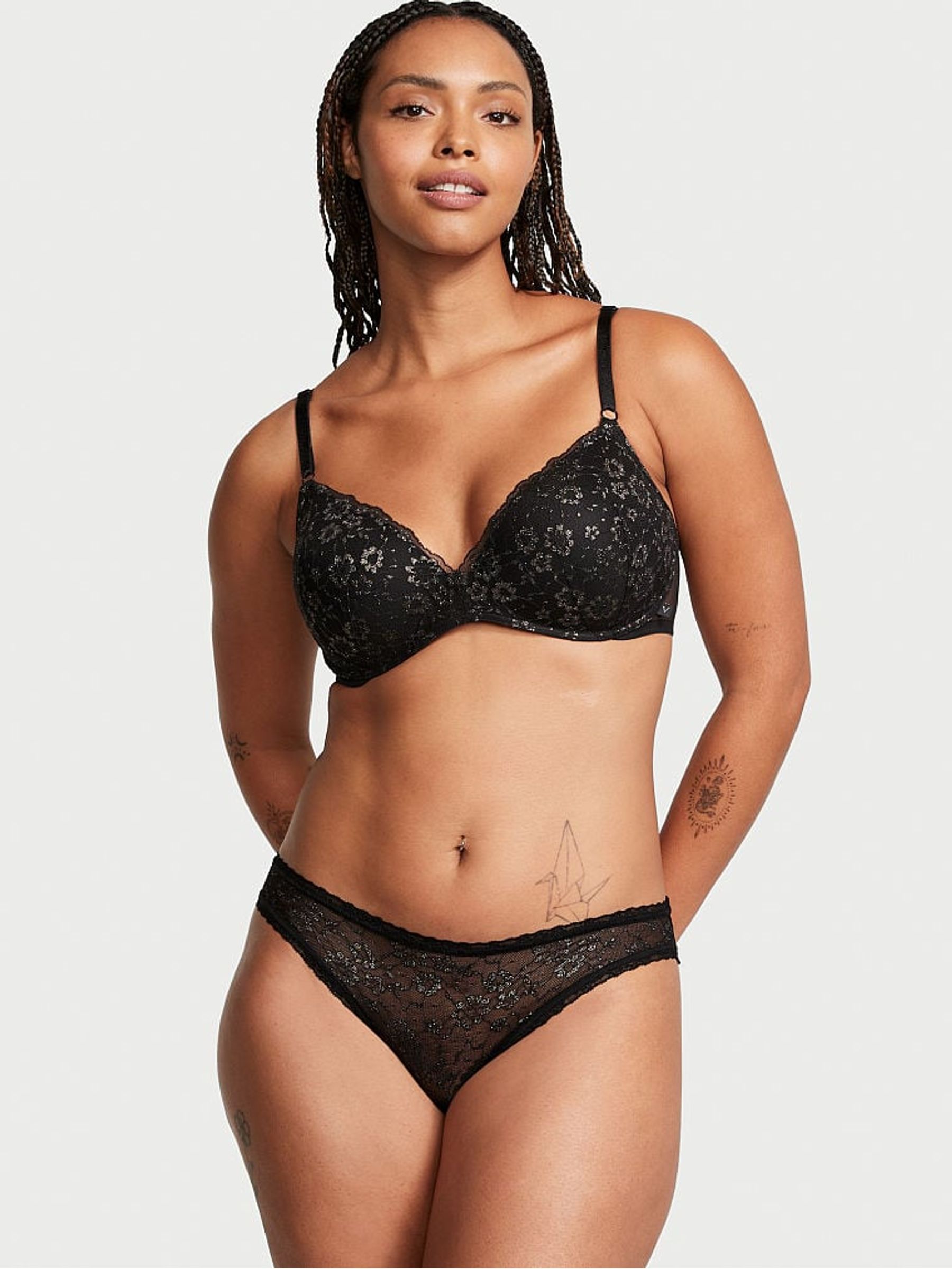 Black Gold Core Lace Up Cheeky Lace Knickers - Image 3 of 4