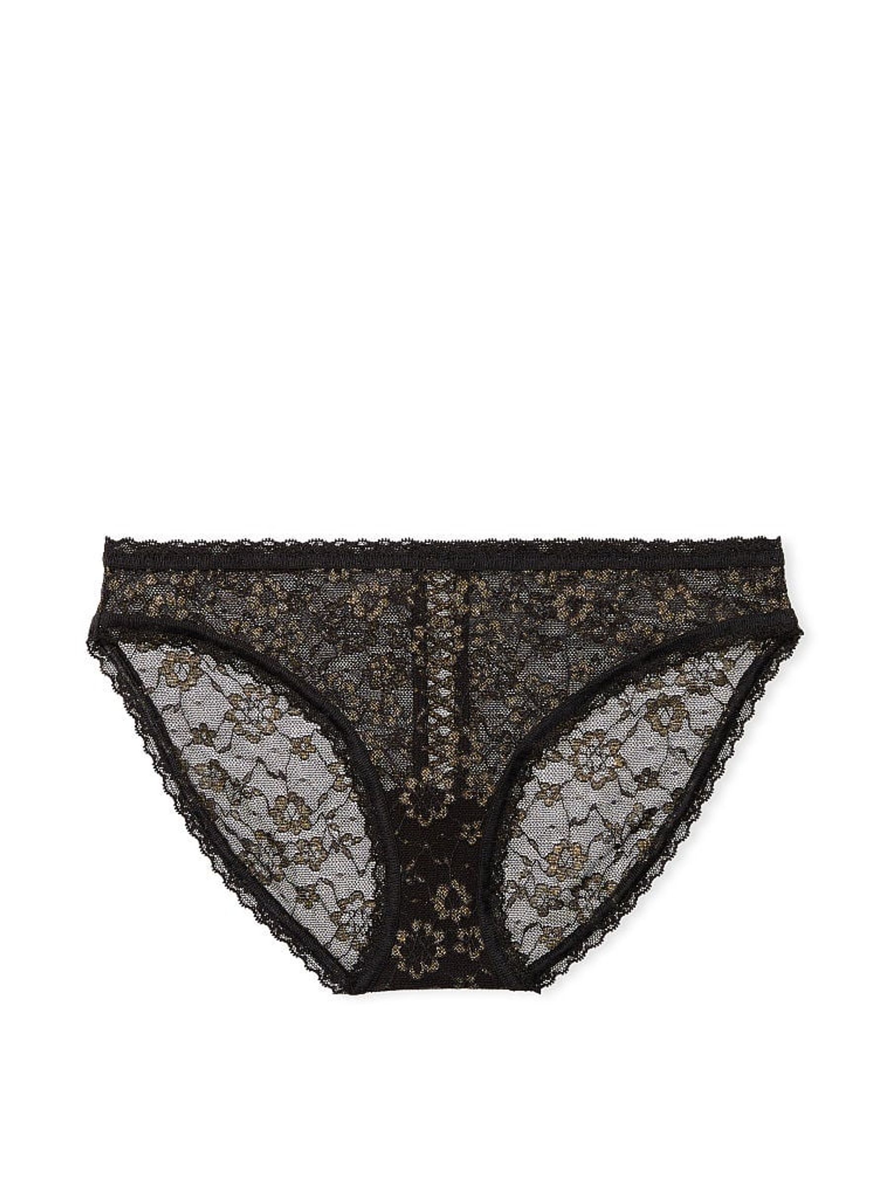 Black Gold Core Lace Up Cheeky Lace Knickers - Image 4 of 4