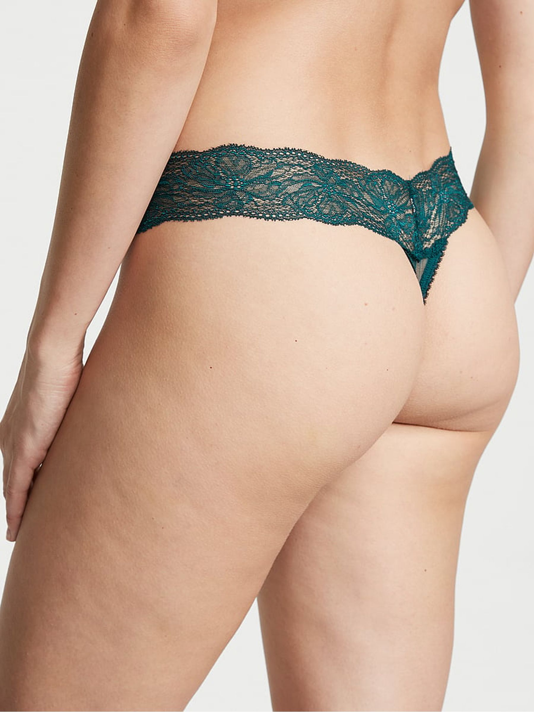 Black Ivy Green Fleur Noir Thong Lace Knickers - Image 2 of 3