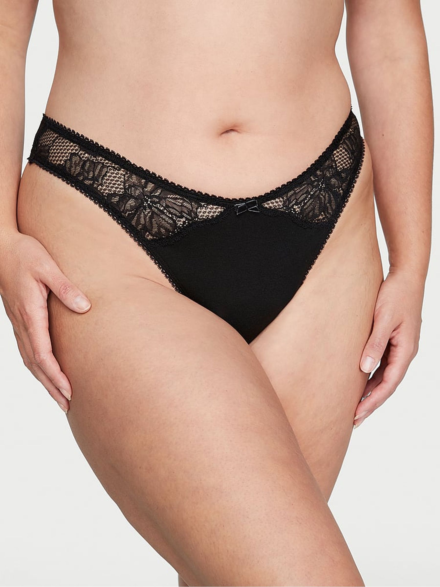 Black Smooth Thong Knickers - Image 1 of 3