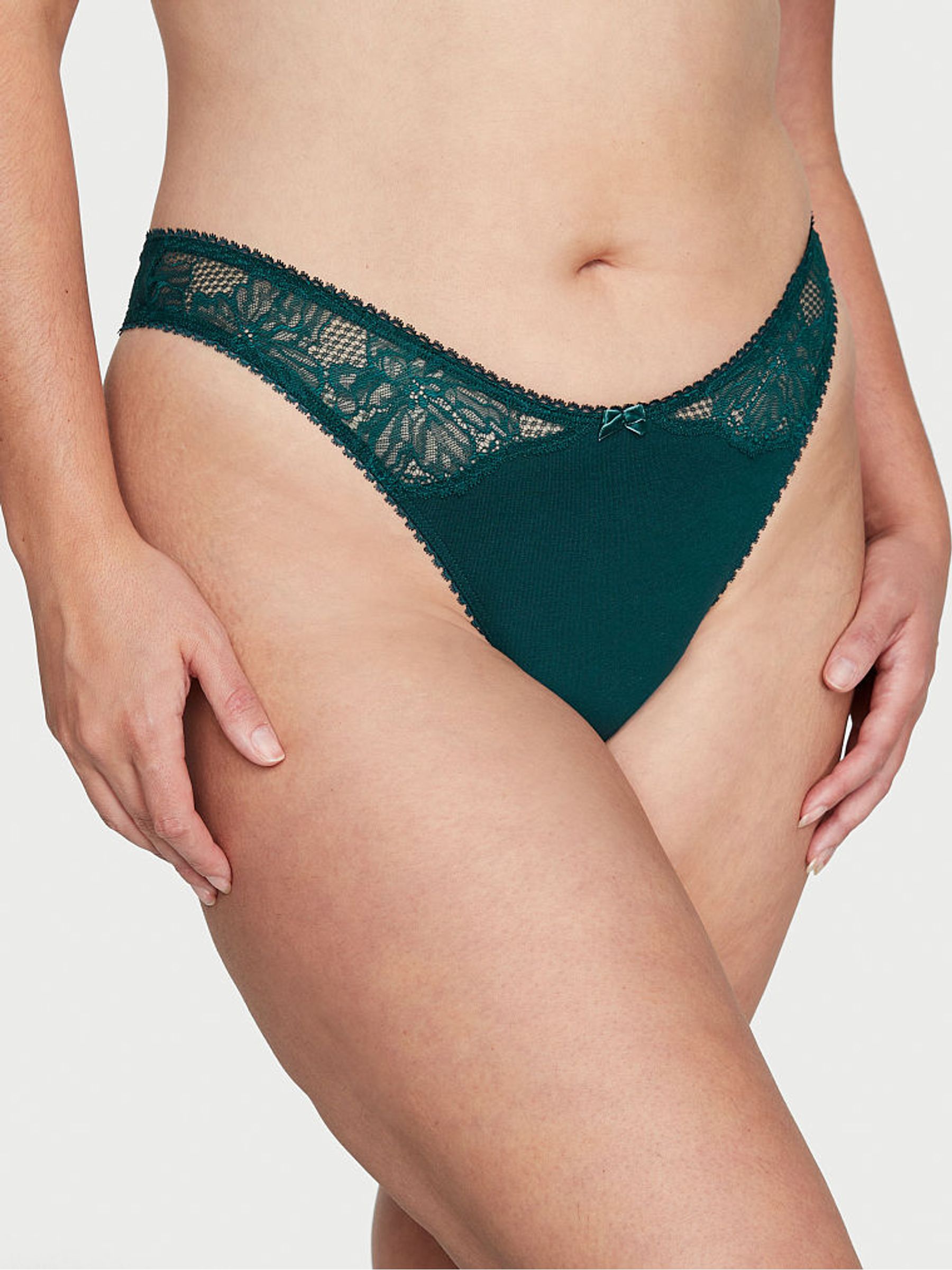 Black Ivy Green Smooth Thong Knickers - Image 1 of 3