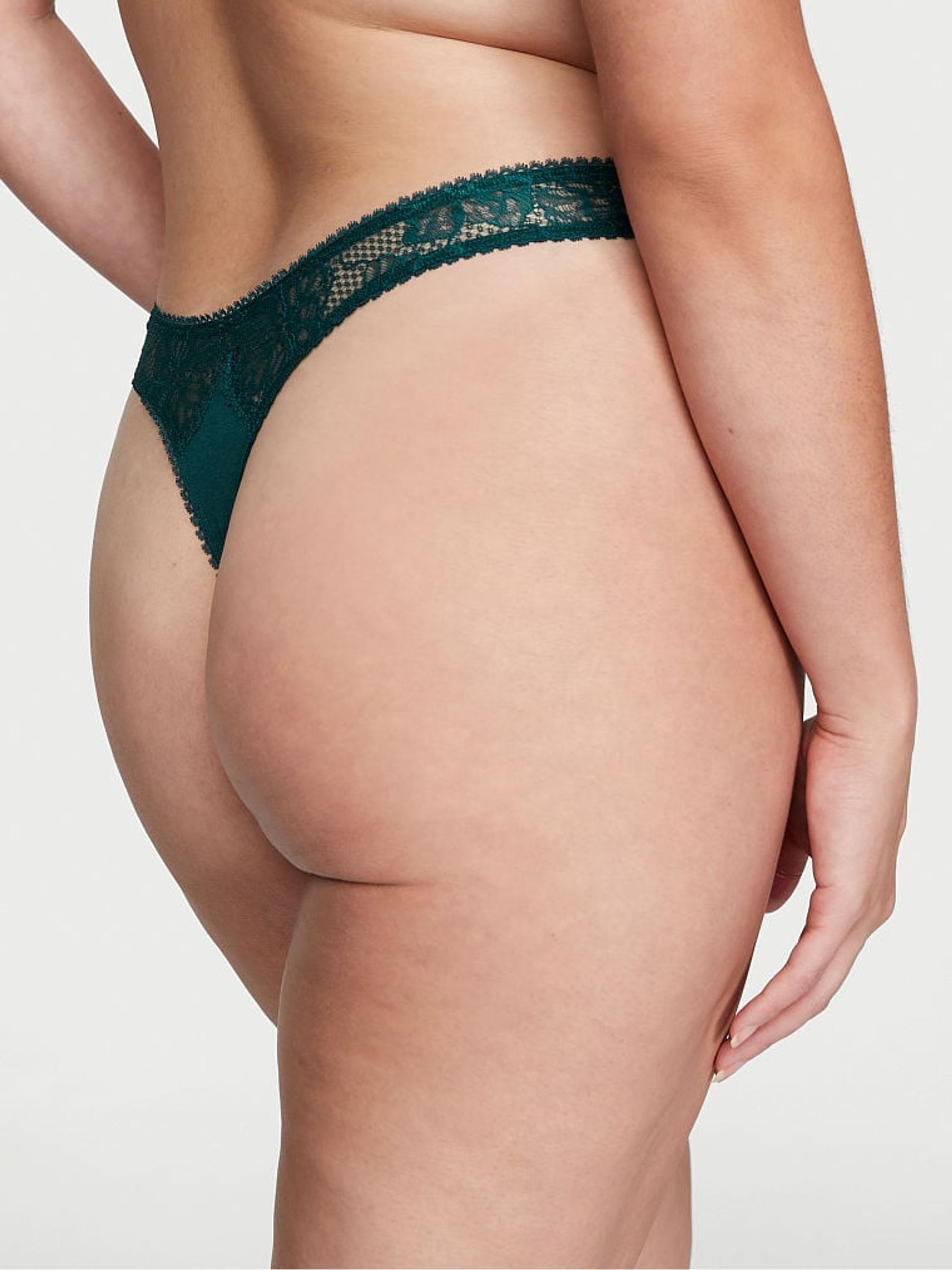 Black Ivy Green Smooth Thong Knickers - Image 2 of 3