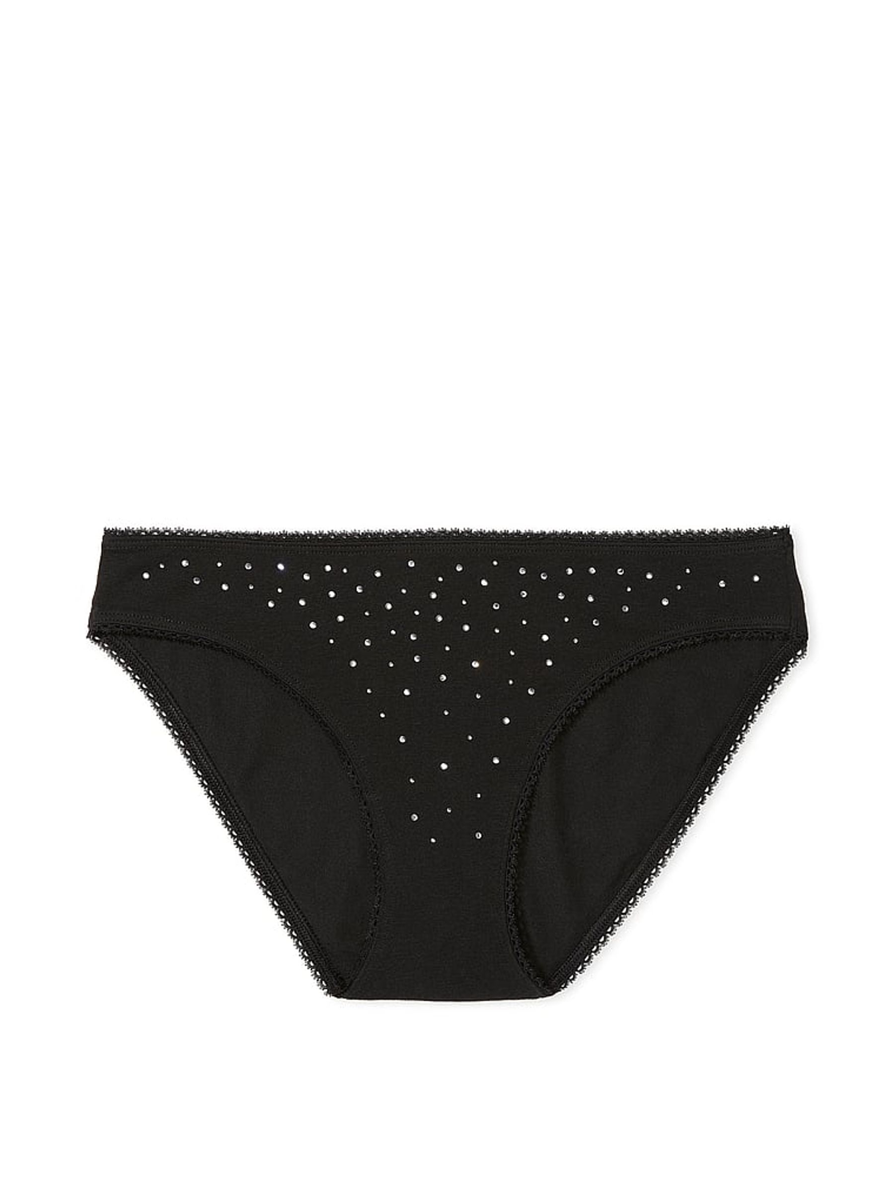 Black Scattered Stones Hipster Stretch Cotton Knickers - Image 3 of 3