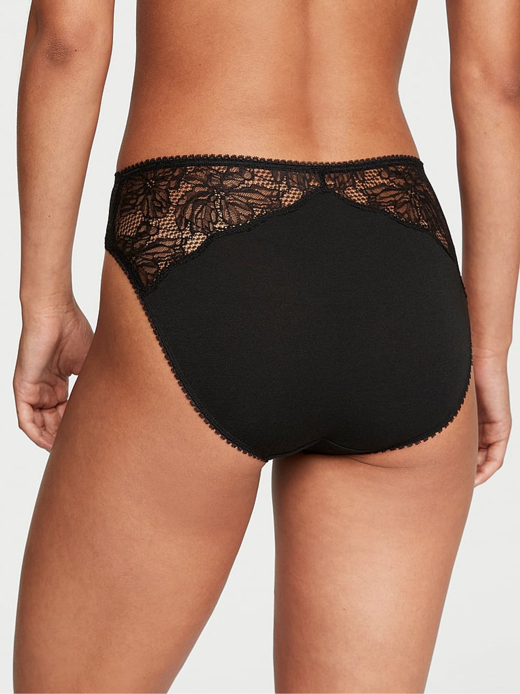 Black Smooth Hipster Stretch Cotton Knickers - Image 2 of 3