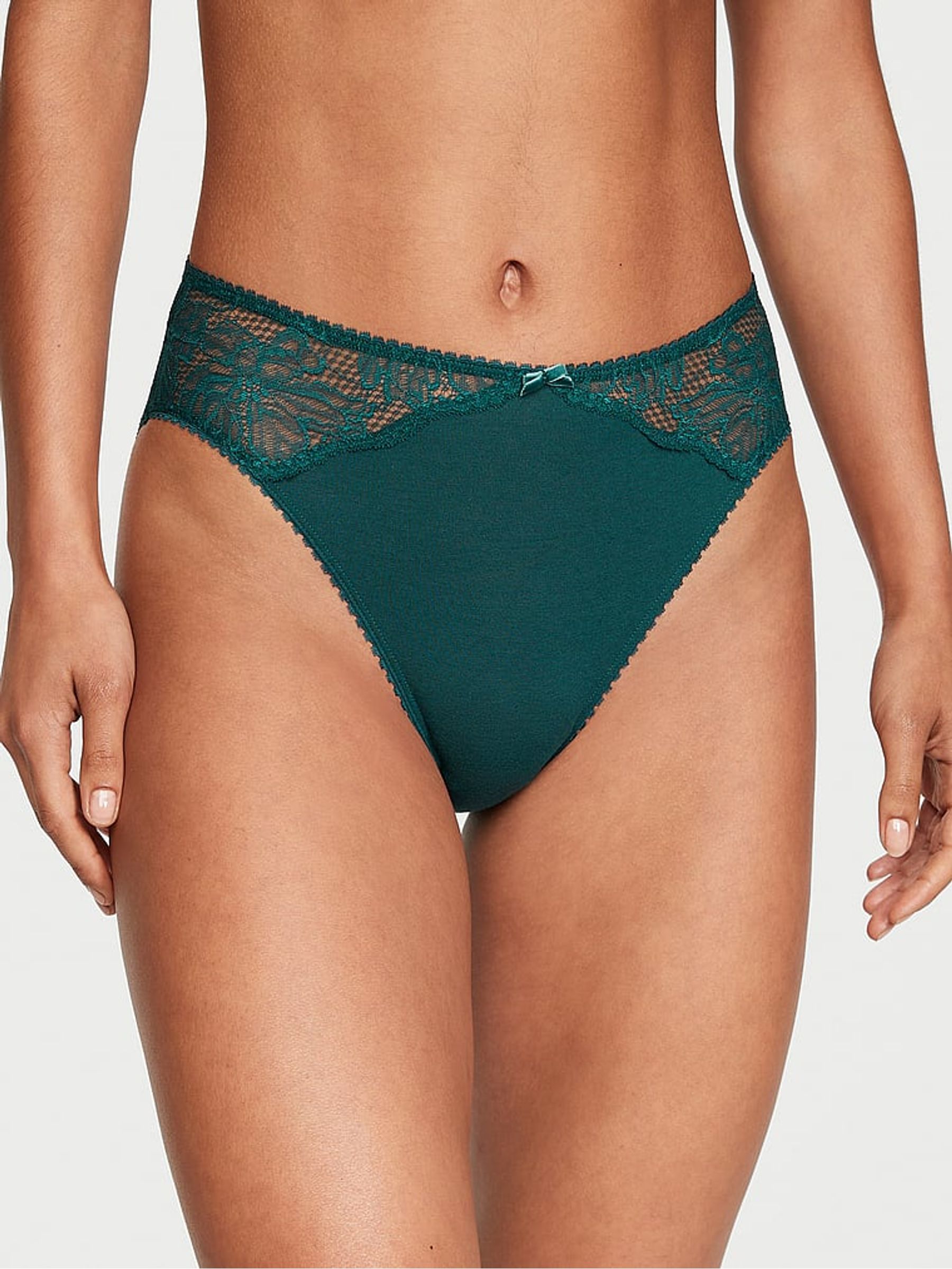 Black Ivy Green Smooth Hipster Stretch Cotton Knickers - Image 1 of 3