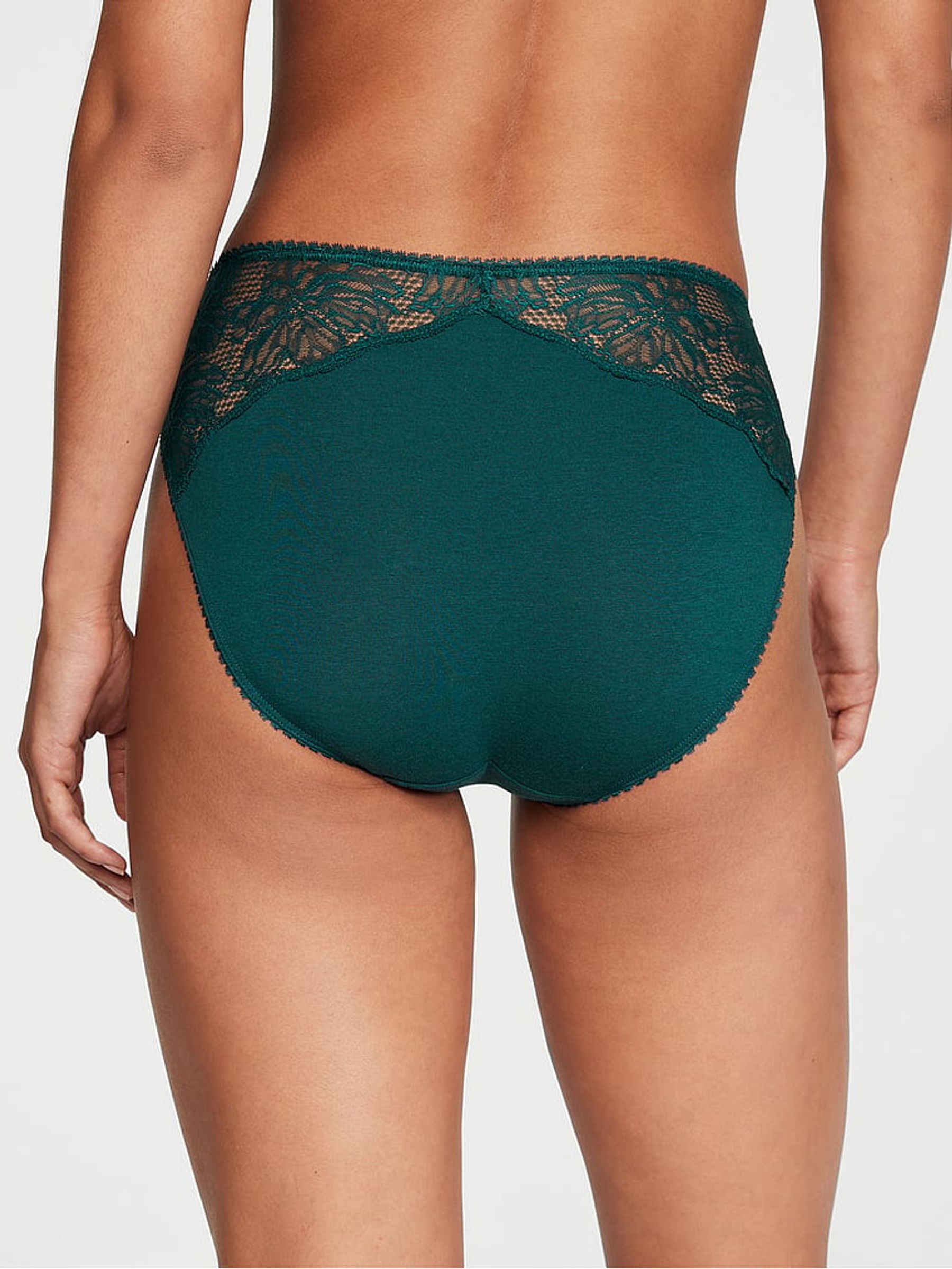 Black Ivy Green Smooth Hipster Stretch Cotton Knickers - Image 2 of 3