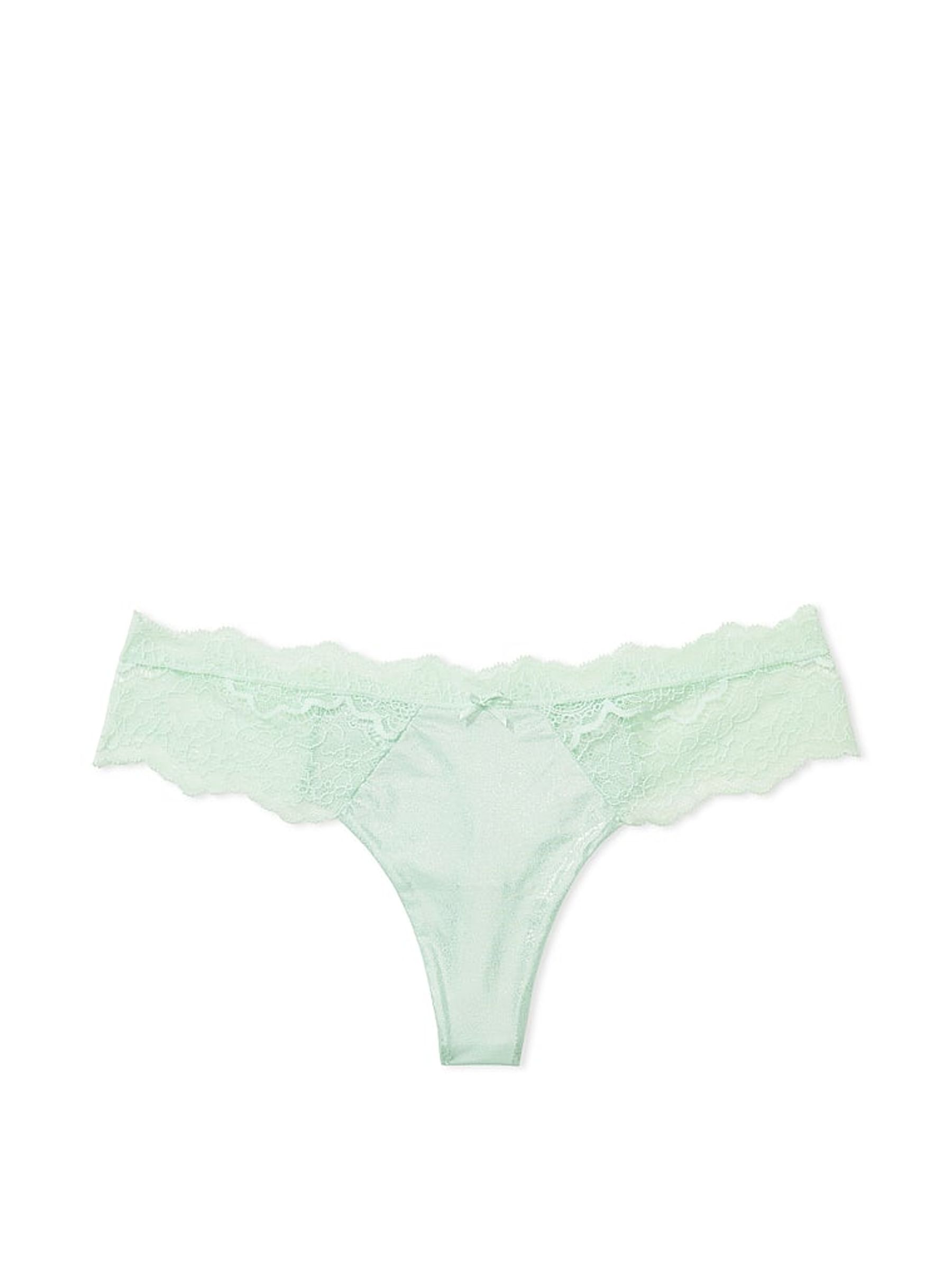 Misty Jade Foil Green Thong Knickers - Image 3 of 3