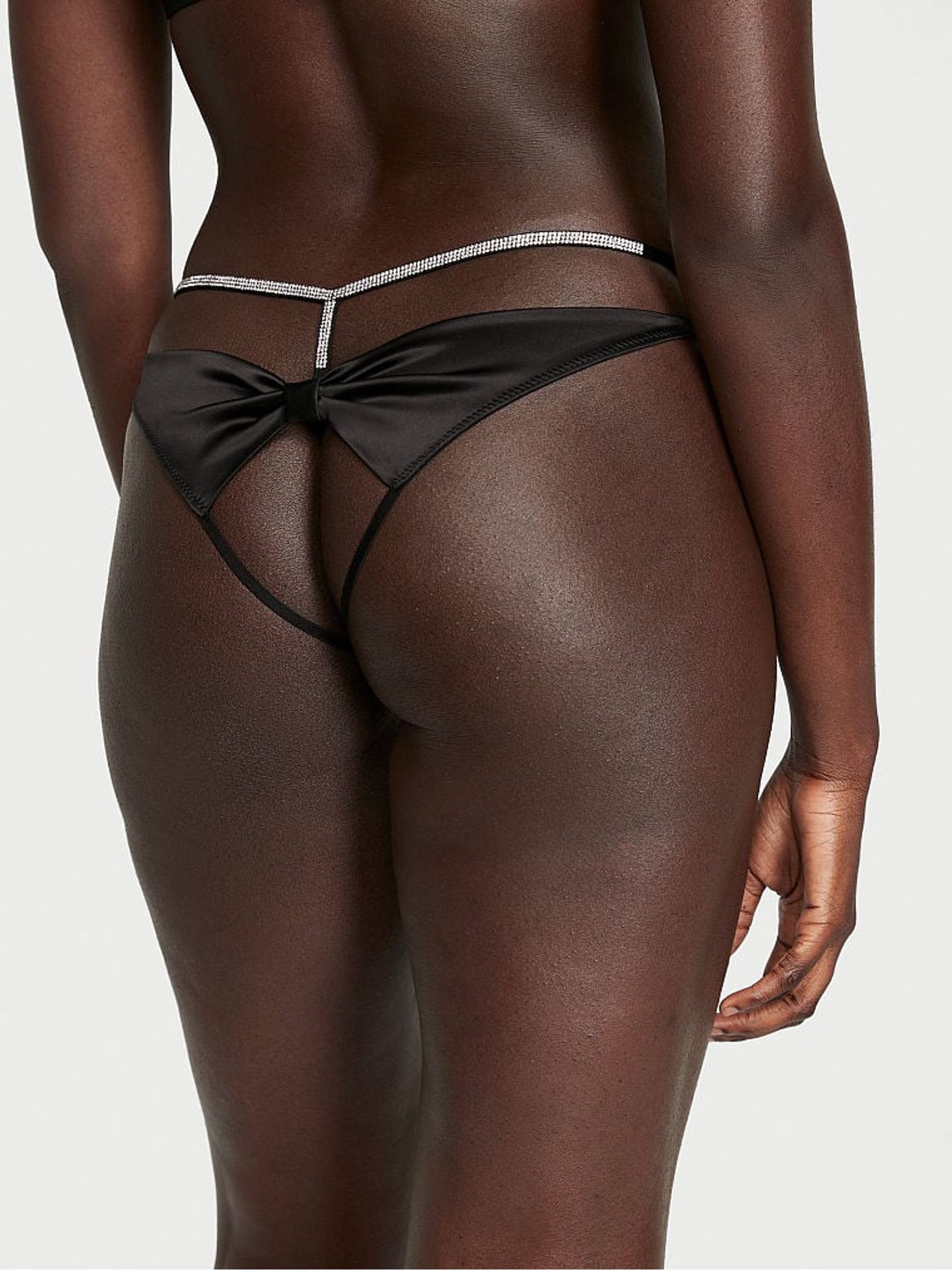 Black Satin Brazilian Knickers - Image 2 of 3