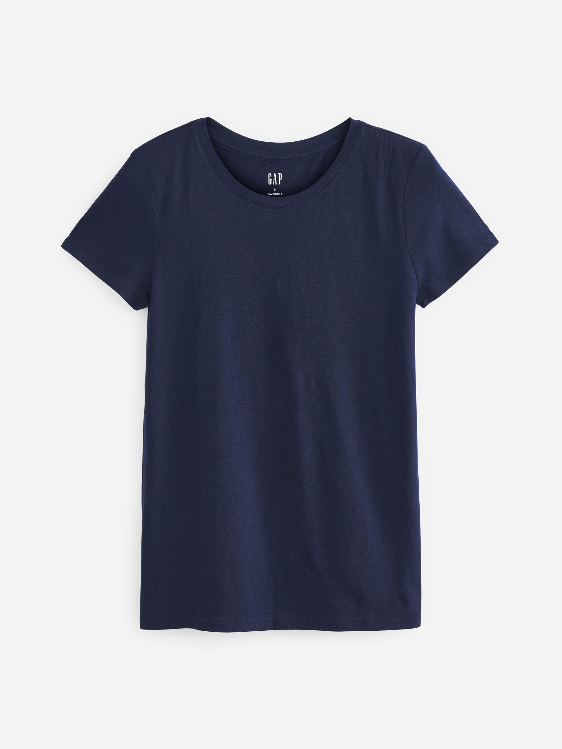 Navy Blue Crew Neck Favourite Cotton-Modal Short Sleeve T-Shirt - Image 6 of 6