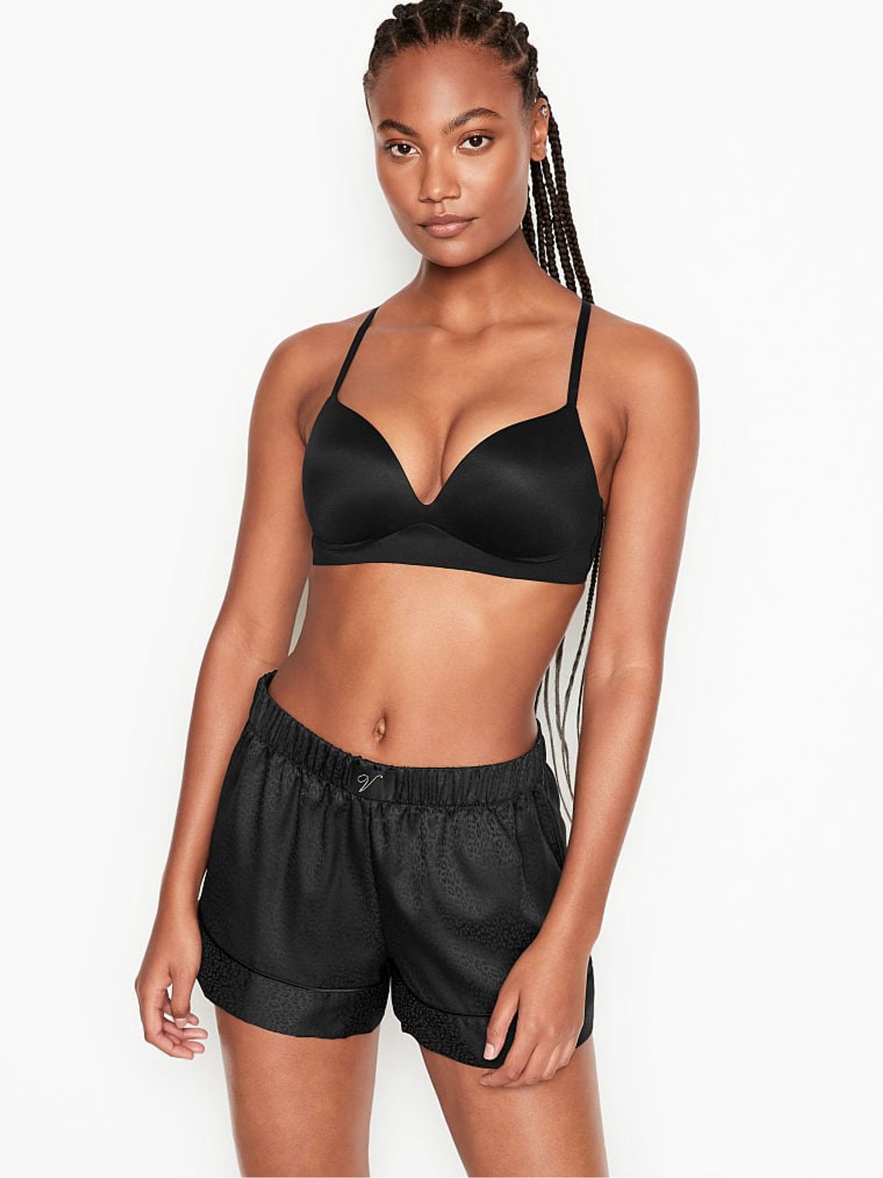 Black Satin Pyjama Short - Image 1 of 1