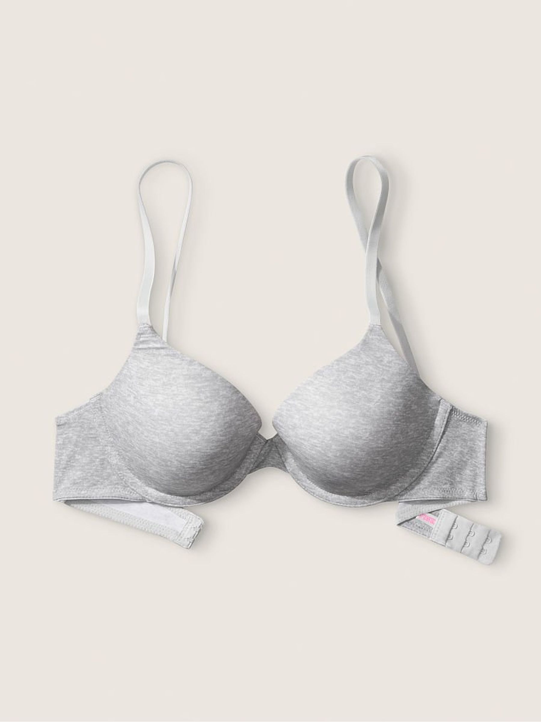 Heather Charcoal Grey Lace Lightly Lined T-Shirt Bra - Image 4 of 5