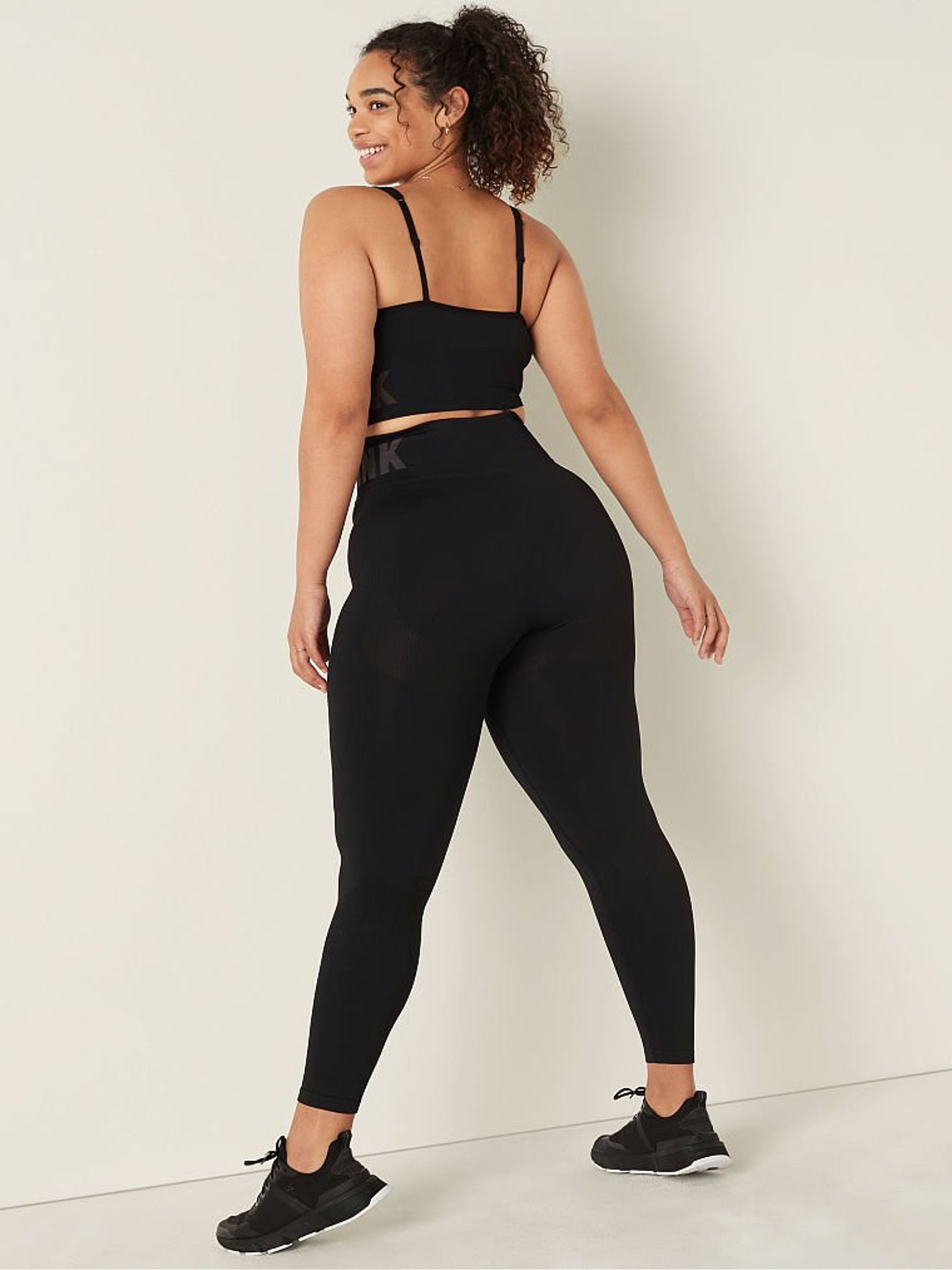 Pure Black Seamless High Waist Full Length Legging - Image 2 of 4