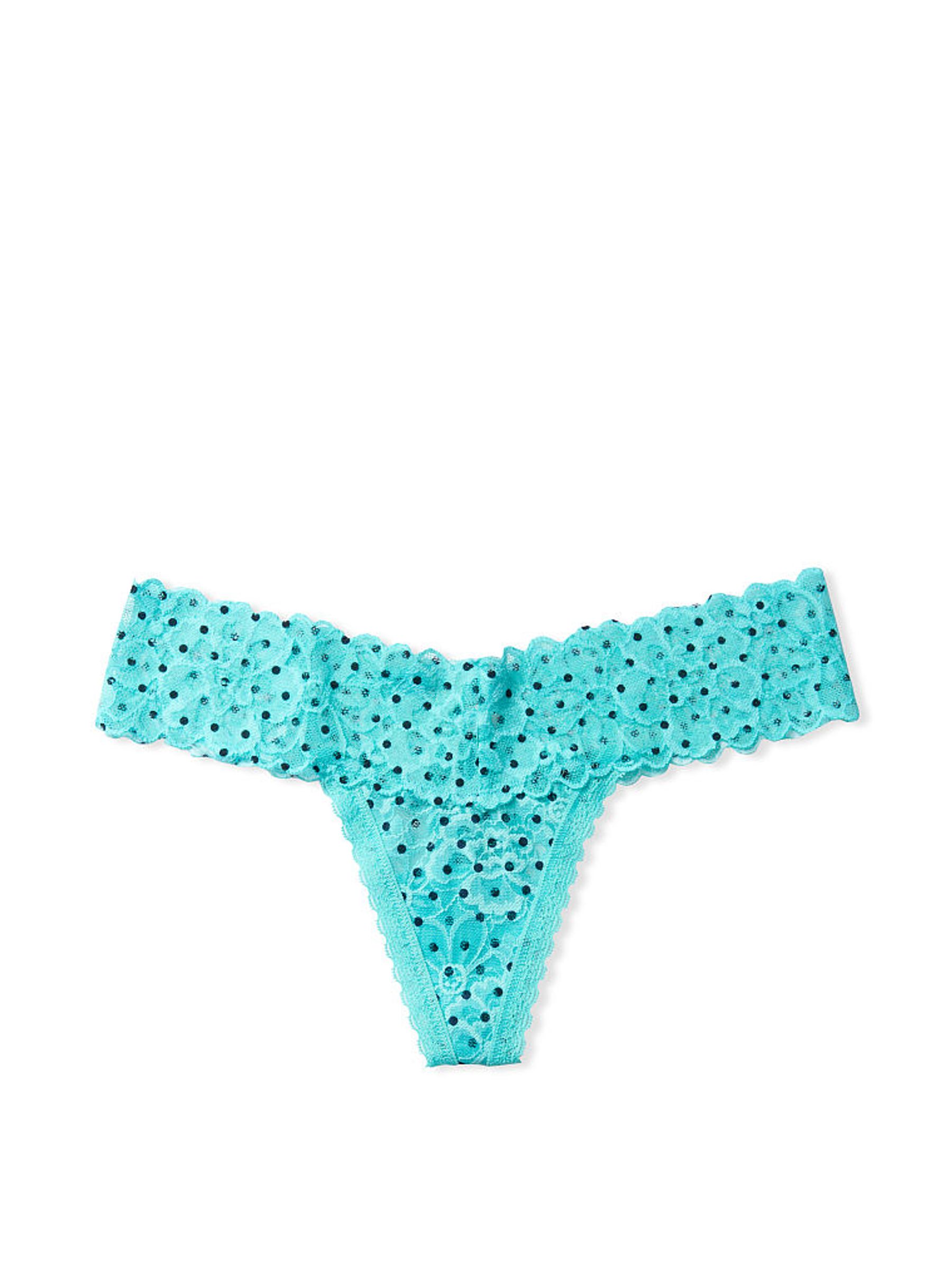 Aqua Dot Lace-Up Thong Panty - Image 3 of 3