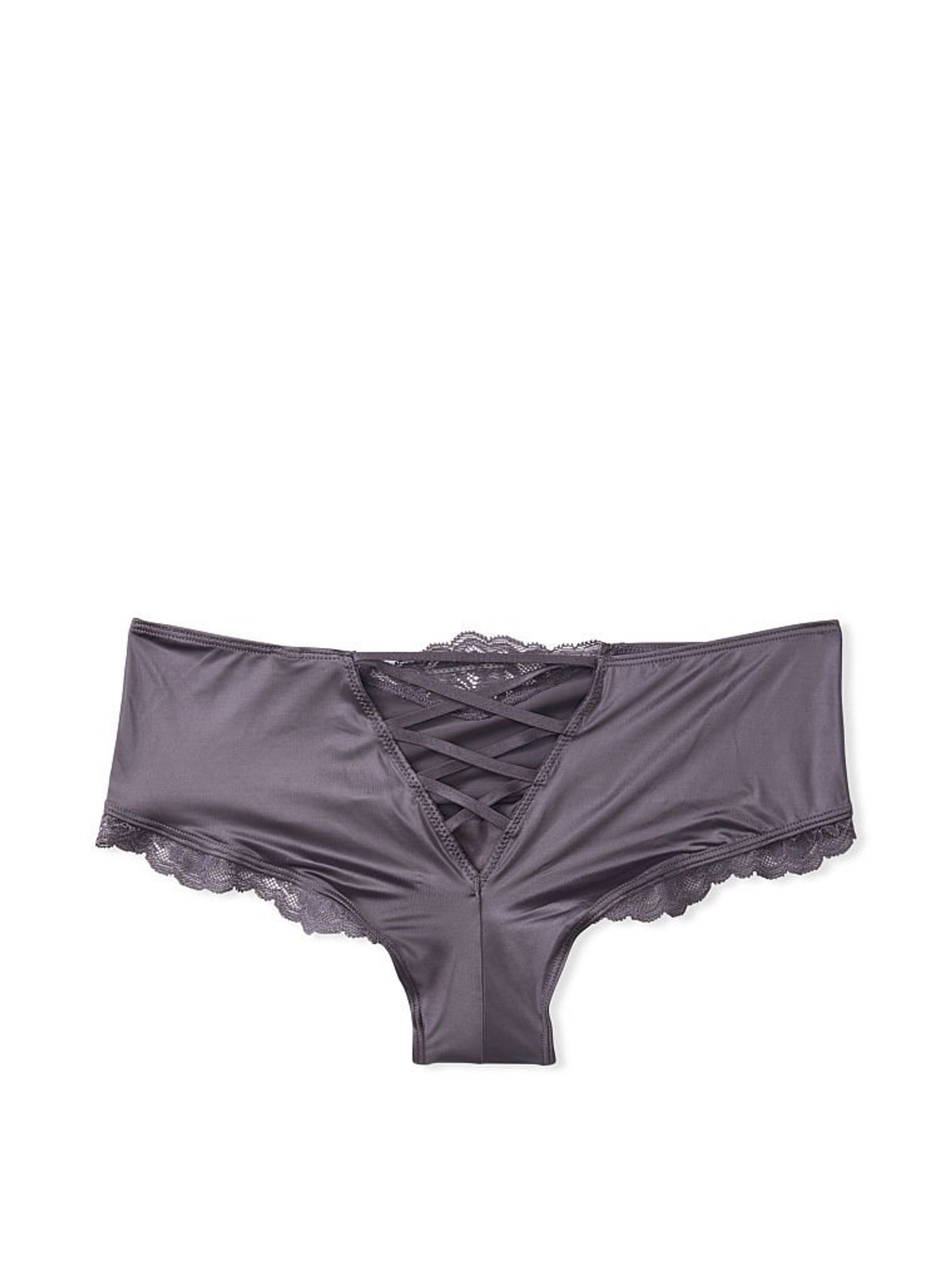Tornado Grey Victoria's Secret Micro Laceup Cheeky Knickers - Image 4 of 4