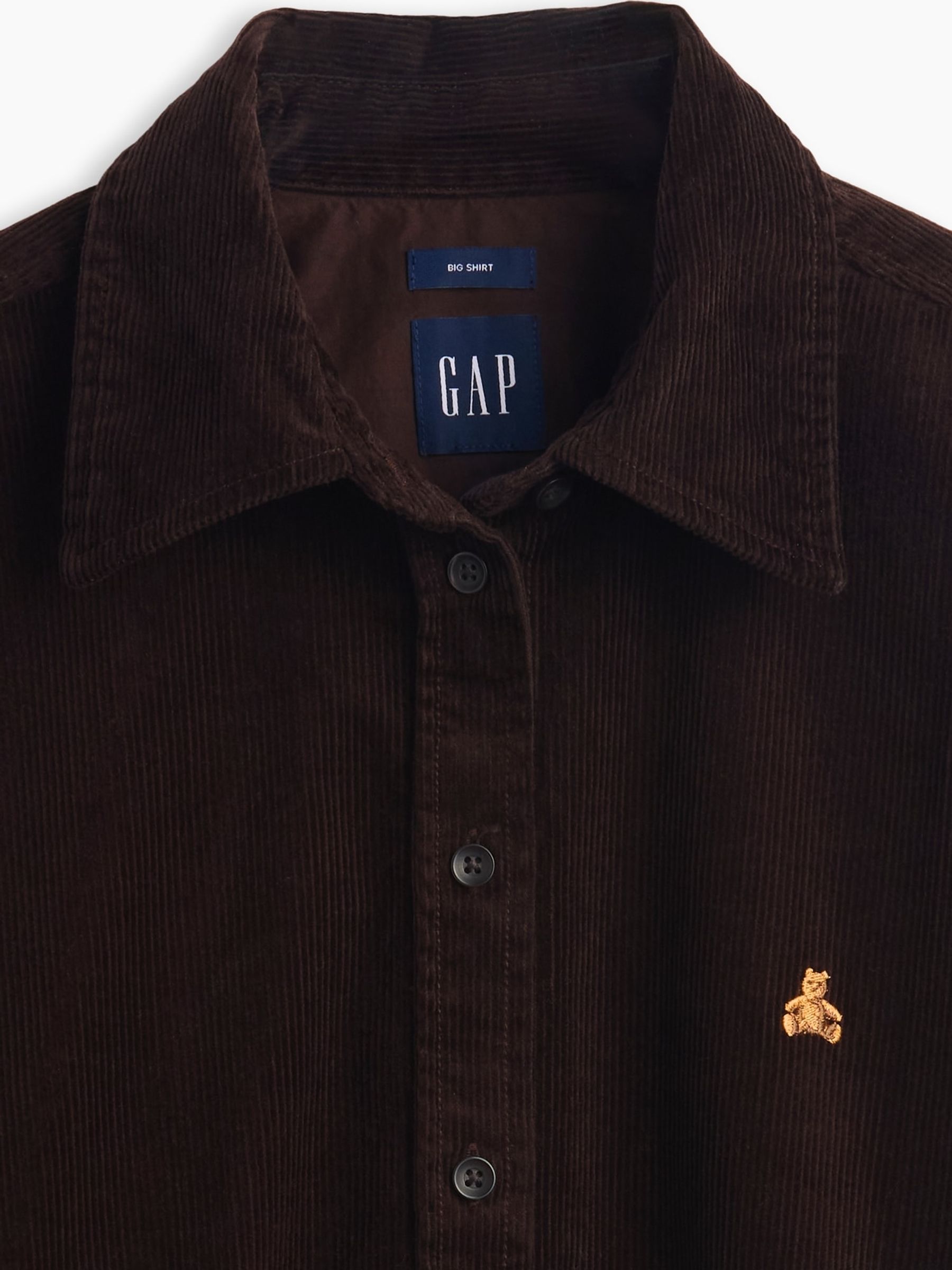Dark Brown Corduroy Oversized Shirt - Image 4 of 5