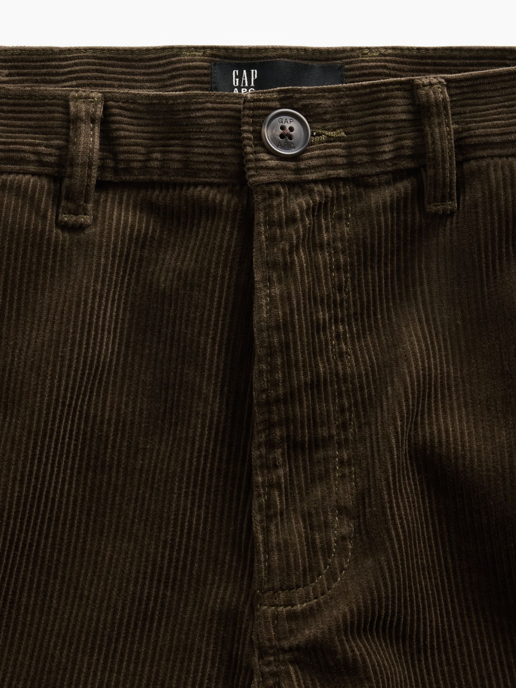 Gap x A.P.C. Green Corduroy Relaxed Straight Trousers - Image 5 of 7