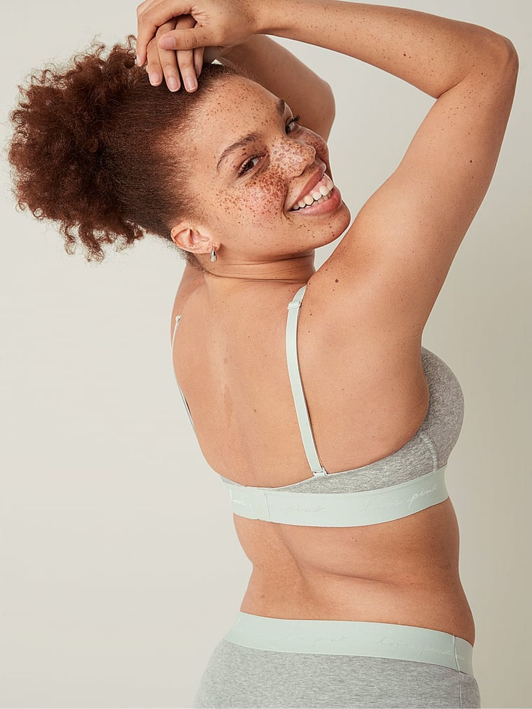 Heather Charcoal Script Smooth Lightly Lined Non Wired T-Shirt Bra - Image 2 of 4