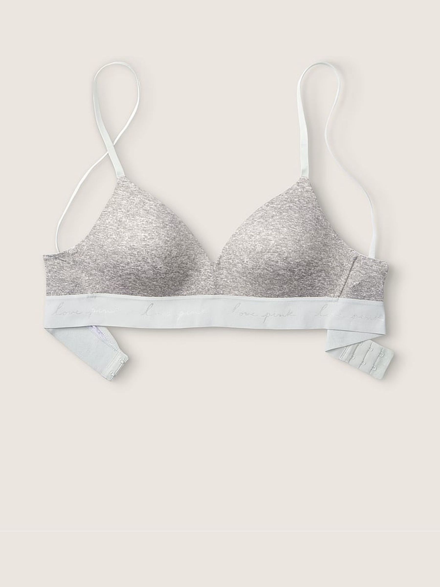 Heather Charcoal Script Smooth Lightly Lined Non Wired T-Shirt Bra - Image 3 of 4