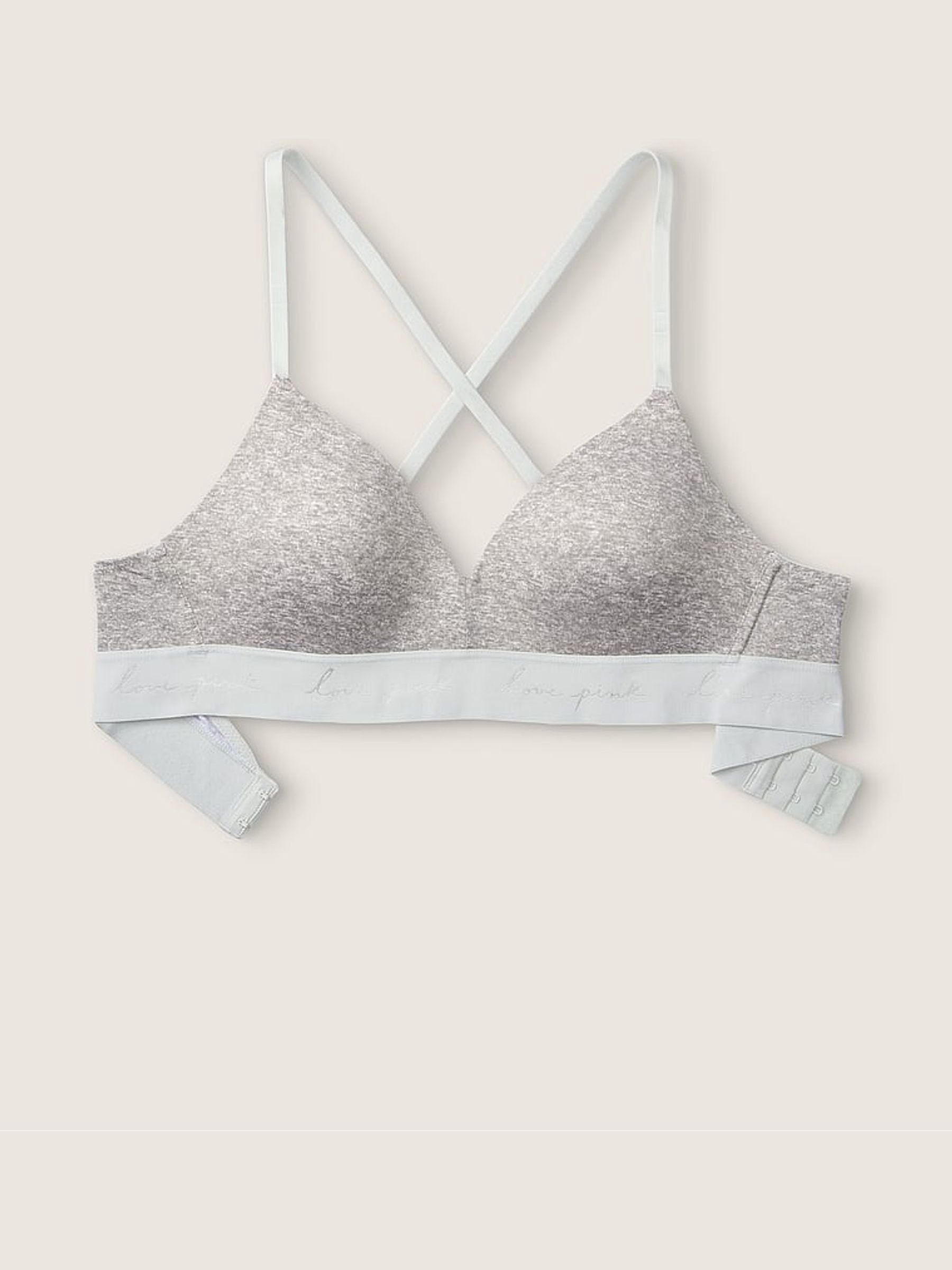 Heather Charcoal Script Smooth Lightly Lined Non Wired T-Shirt Bra - Image 4 of 4