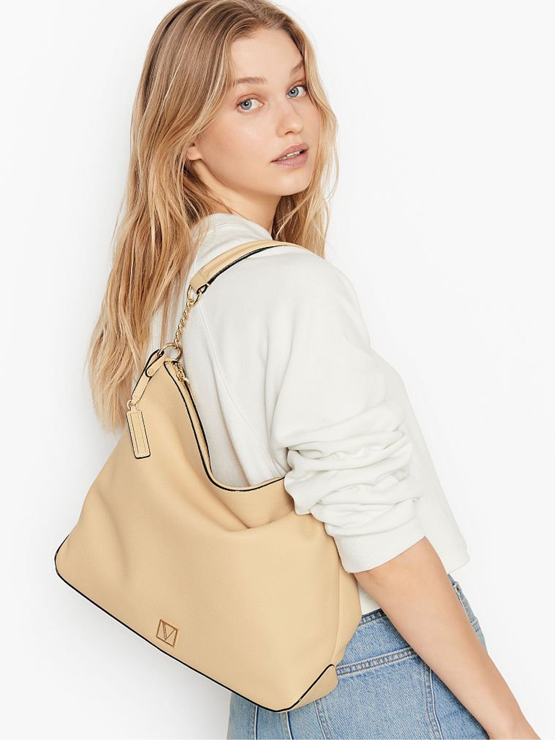 Natural Sand Victoria's Secret The Victoria Hobo Bag - Image 2 of 3