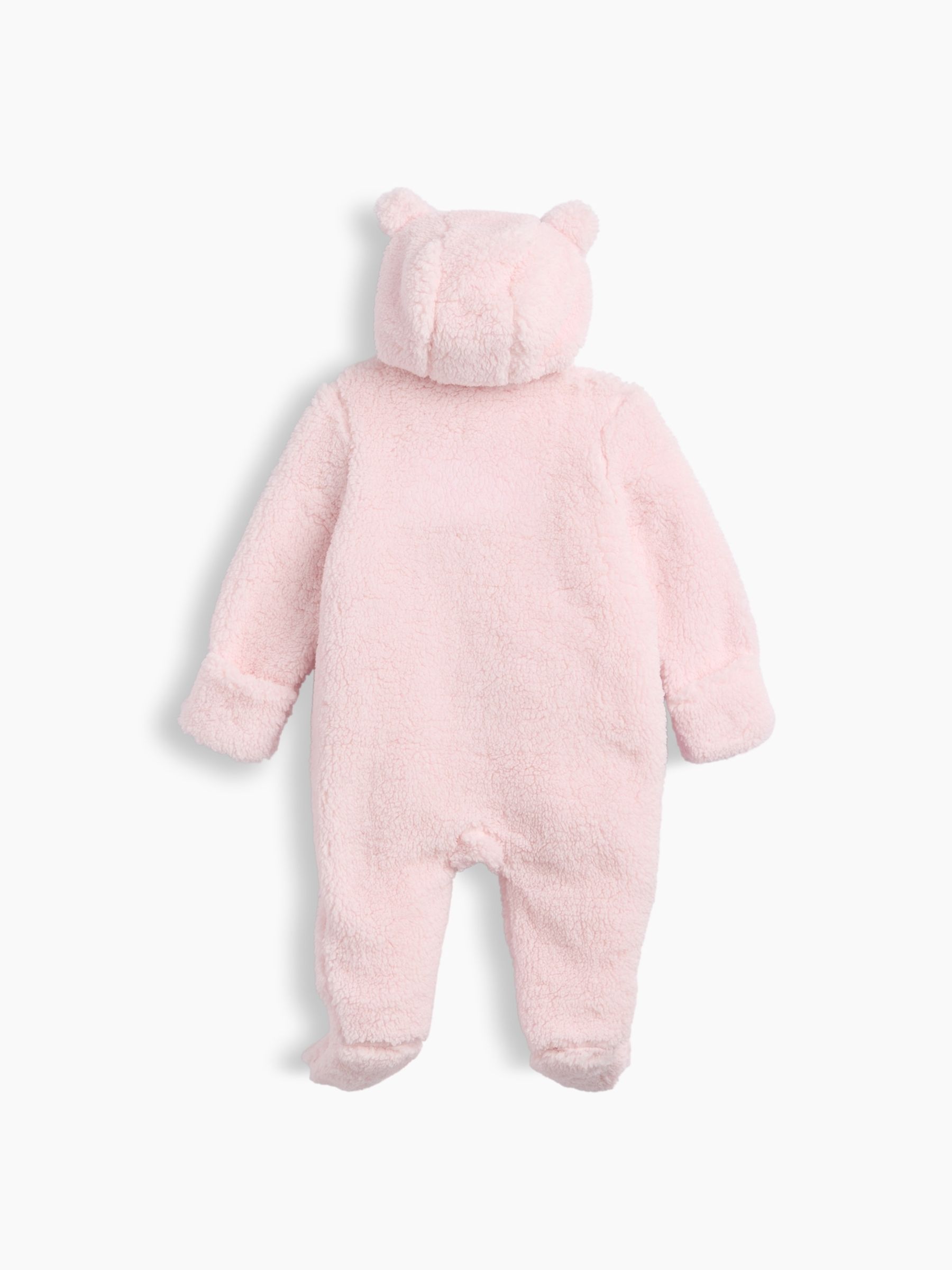 Pink Sherpa One-Piece Baby Pramsuit - Image 2 of 3