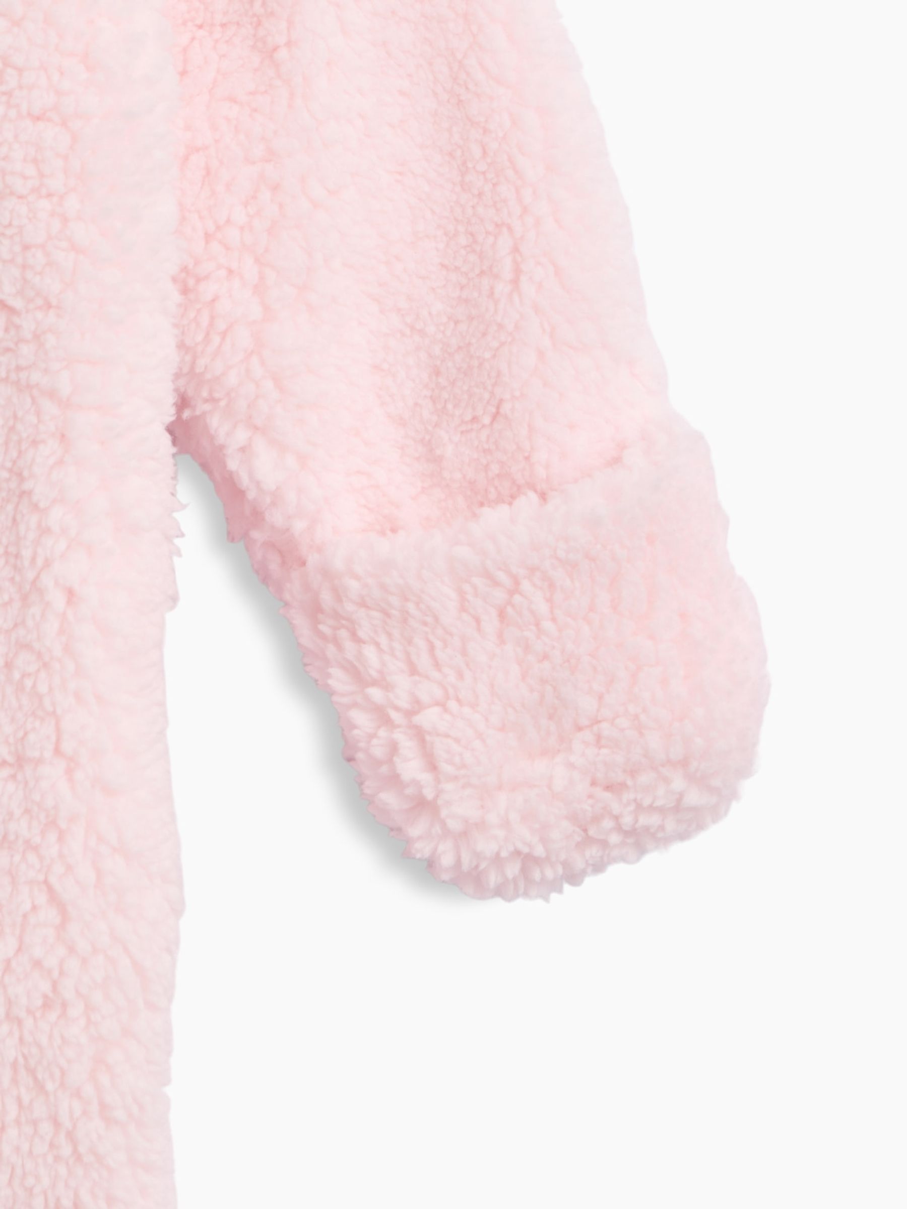 Pink Sherpa One-Piece Baby Pramsuit - Image 3 of 3 Pink Sherpa One-Piece Baby Pramsuit - Image 3 of 3