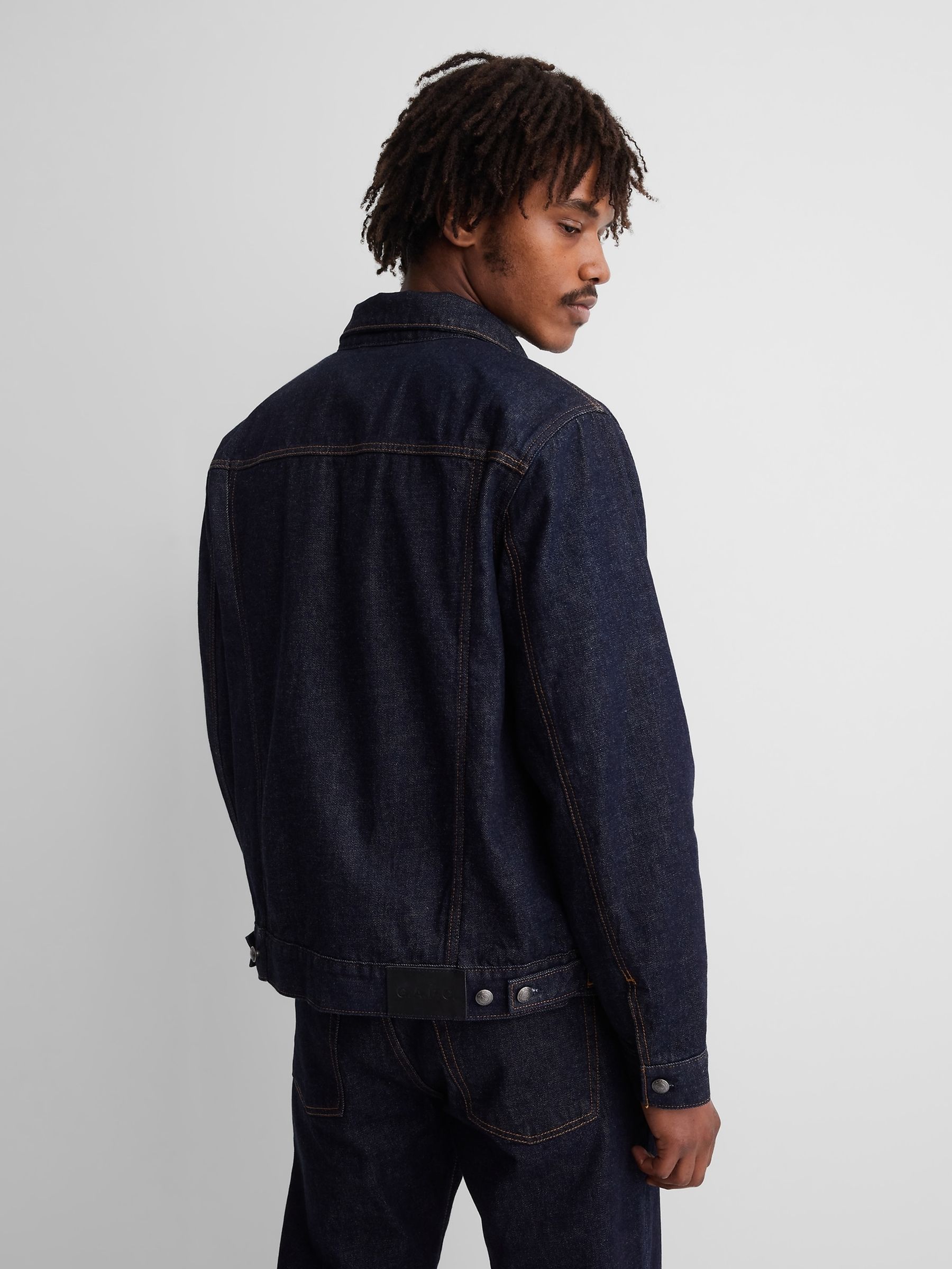 Gap x A.P.C. Dark Wash Lined Japanese Denim Jacket - Image 3 of 9