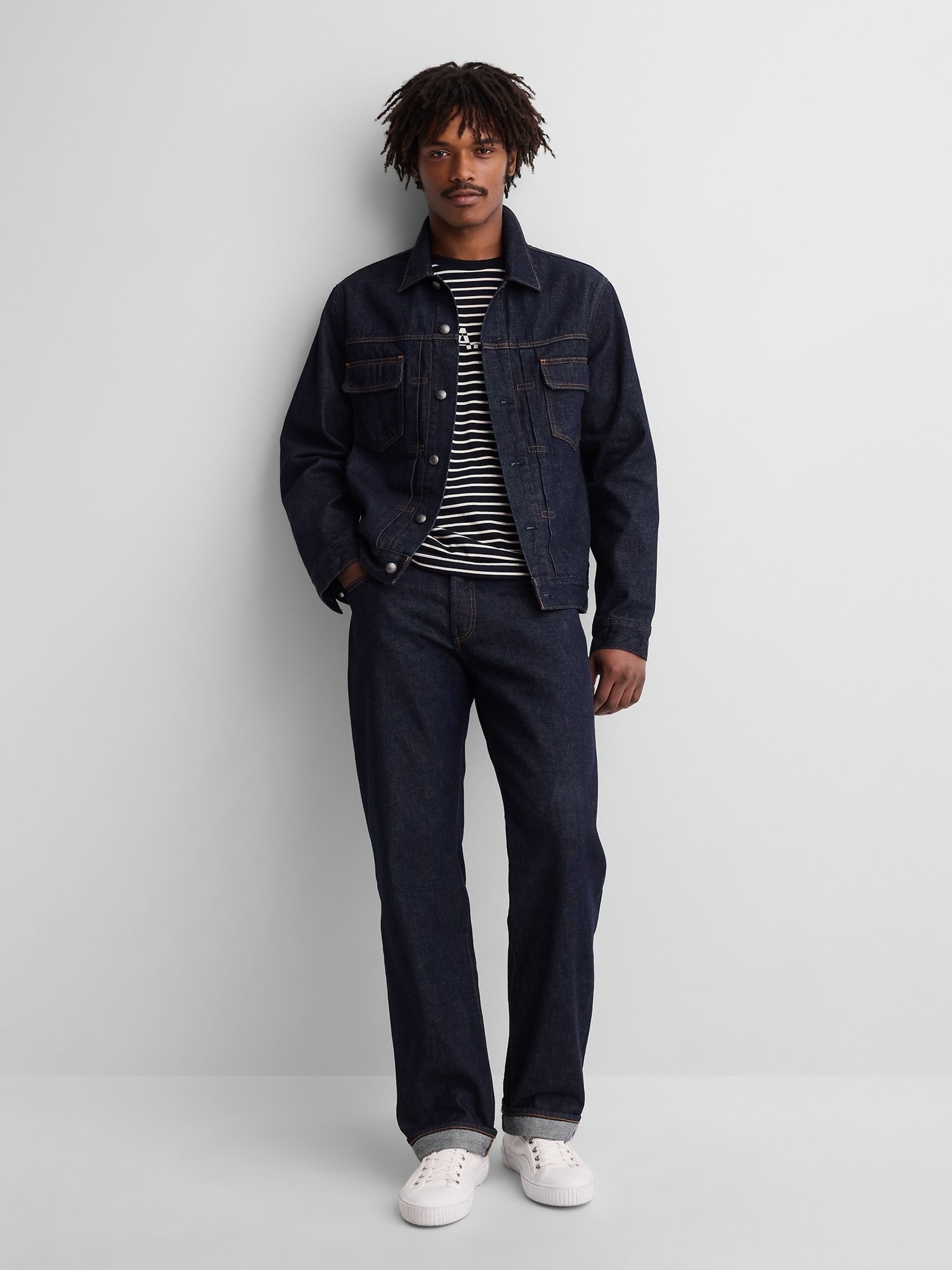 Gap x A.P.C. Dark Wash Lined Japanese Denim Jacket - Image 4 of 9