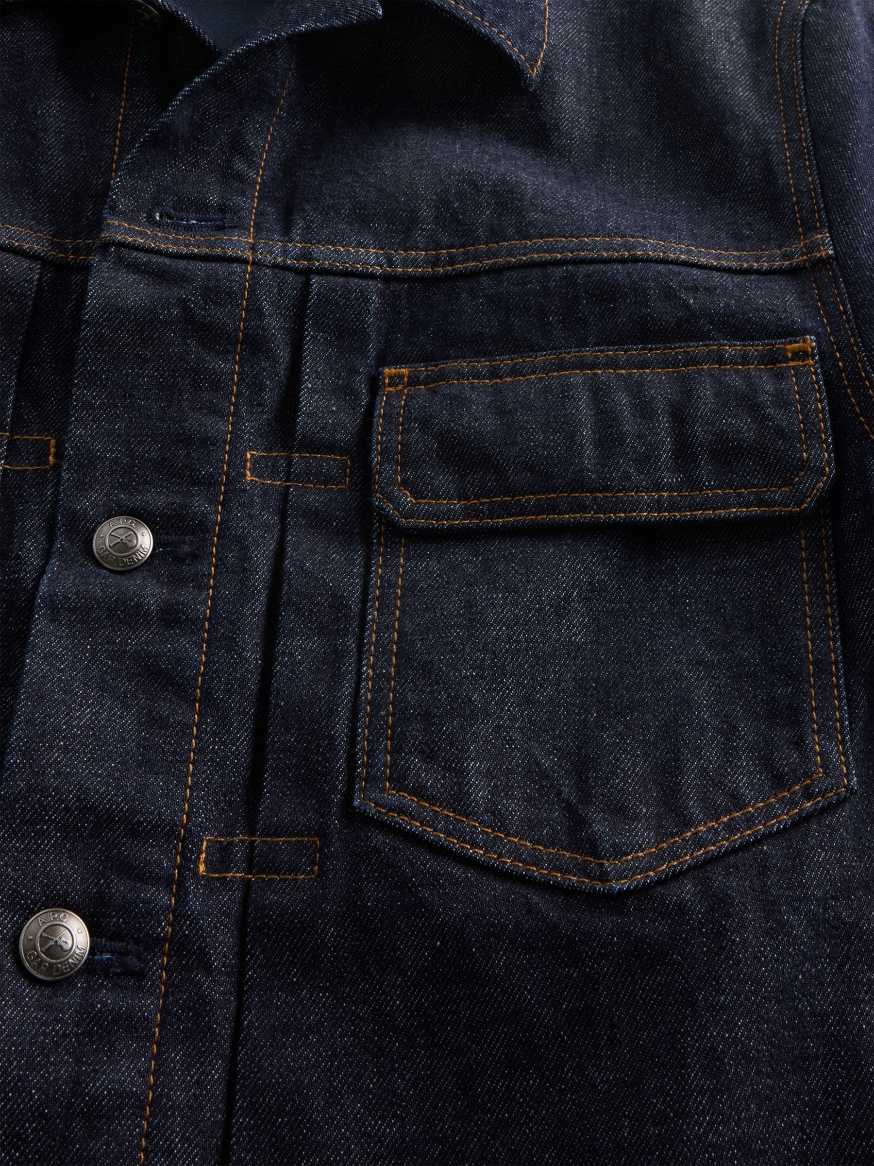 Gap x A.P.C. Dark Wash Lined Japanese Denim Jacket - Image 8 of 9