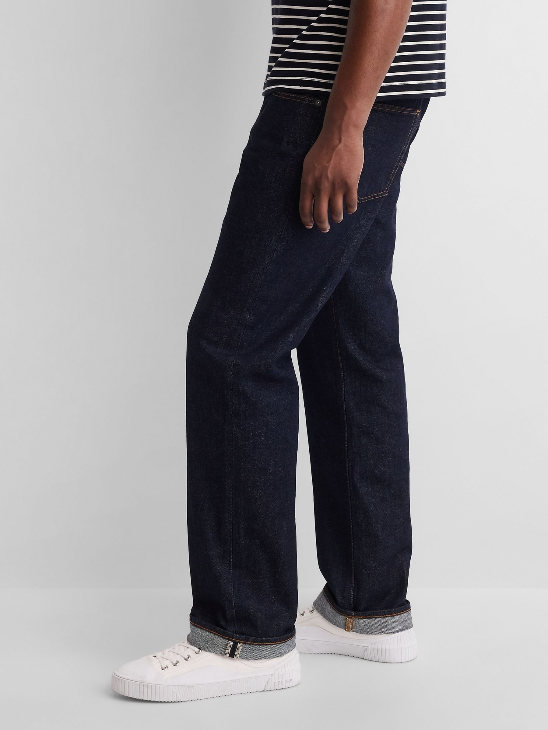 Gap x A.P.C. Dark Wash Japanese Denim Relaxed Straight Jeans - Image 3 of 6
