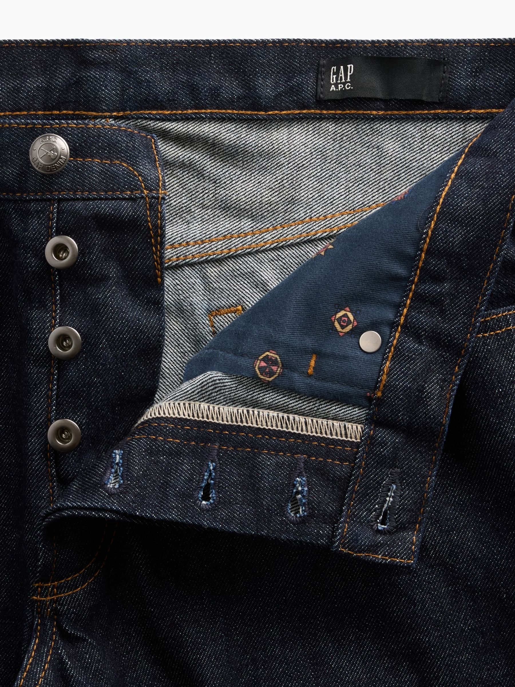 Gap x A.P.C. Dark Wash Japanese Denim Relaxed Straight Jeans - Image 5 of 6