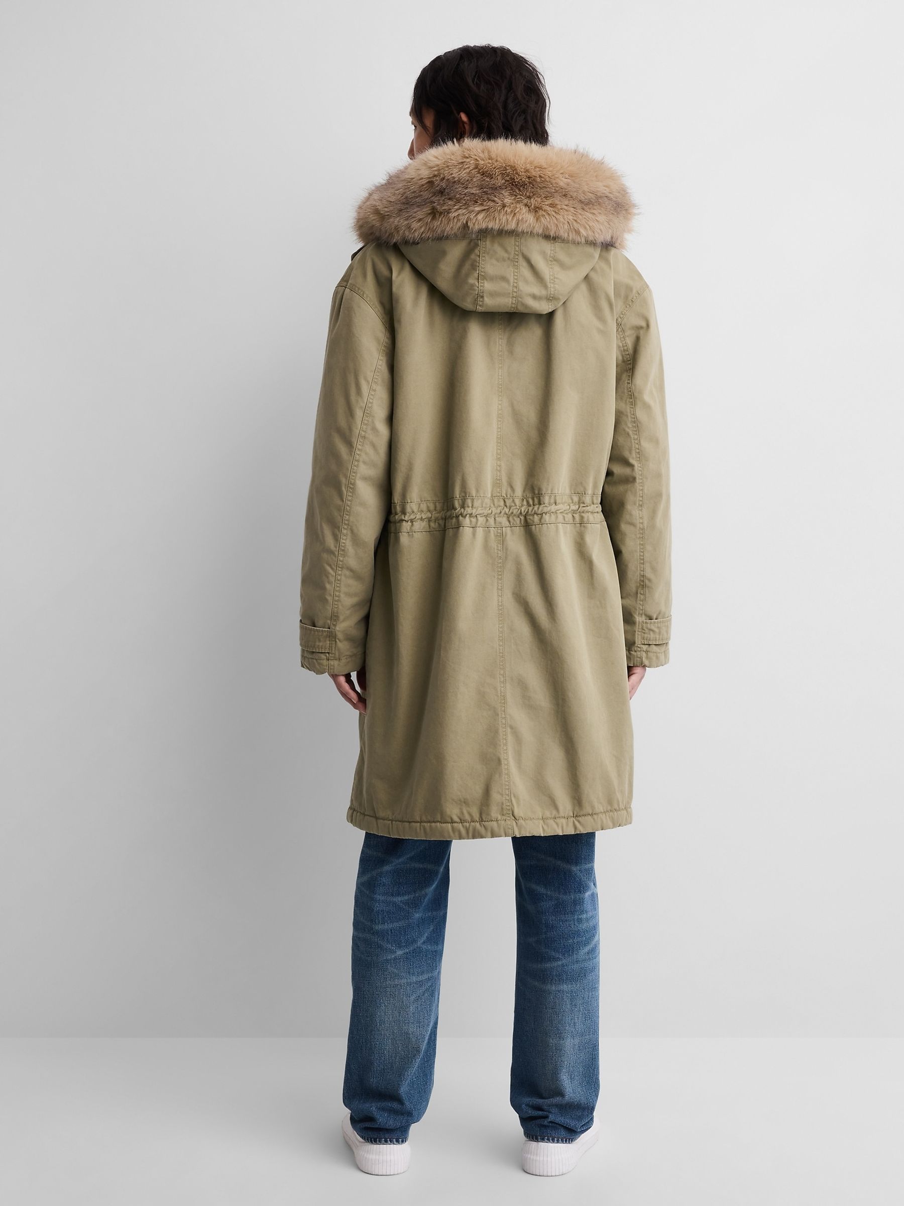 Gap x A.P.C. Green Oversized Sherpa-Lined Utility Parka Jacket - Image 2 of 7
