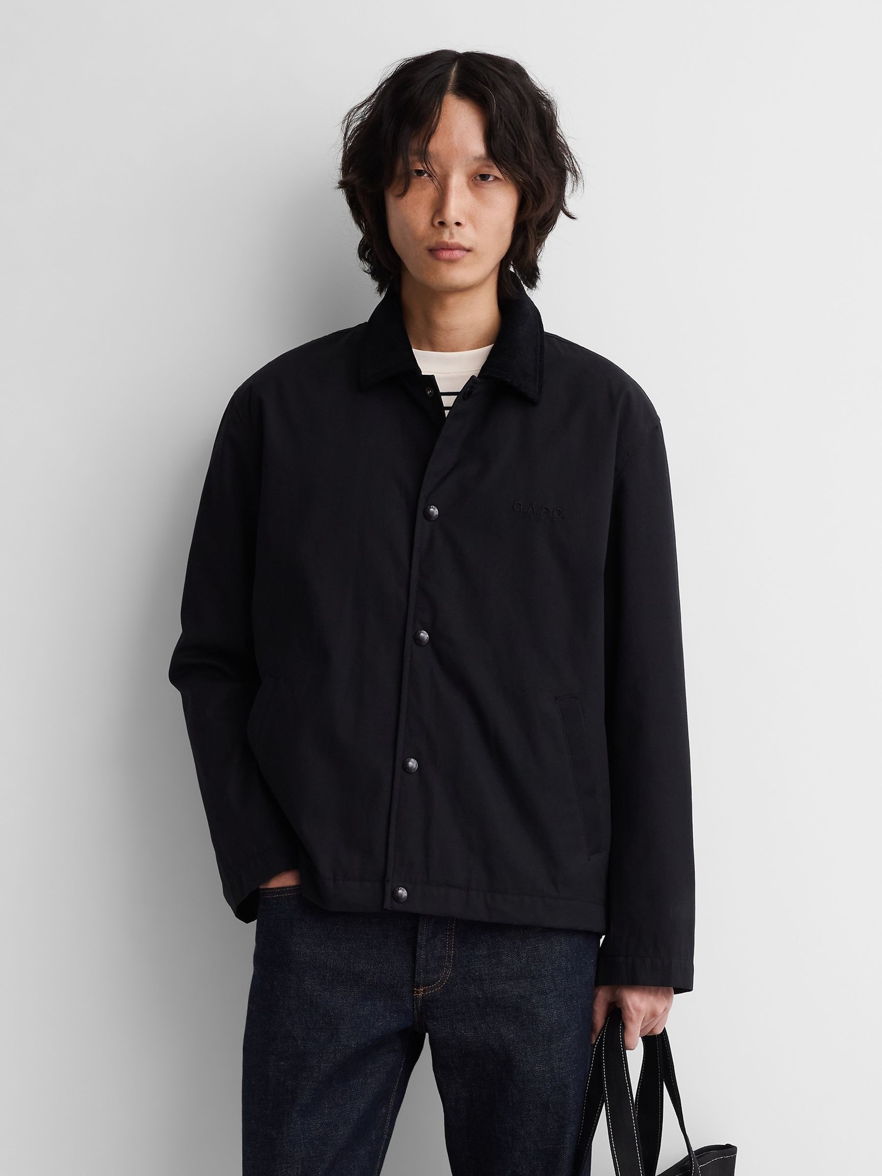 Gap x A.P.C. Black Coated Canvas Coaches Jacket - Image 1 of 6