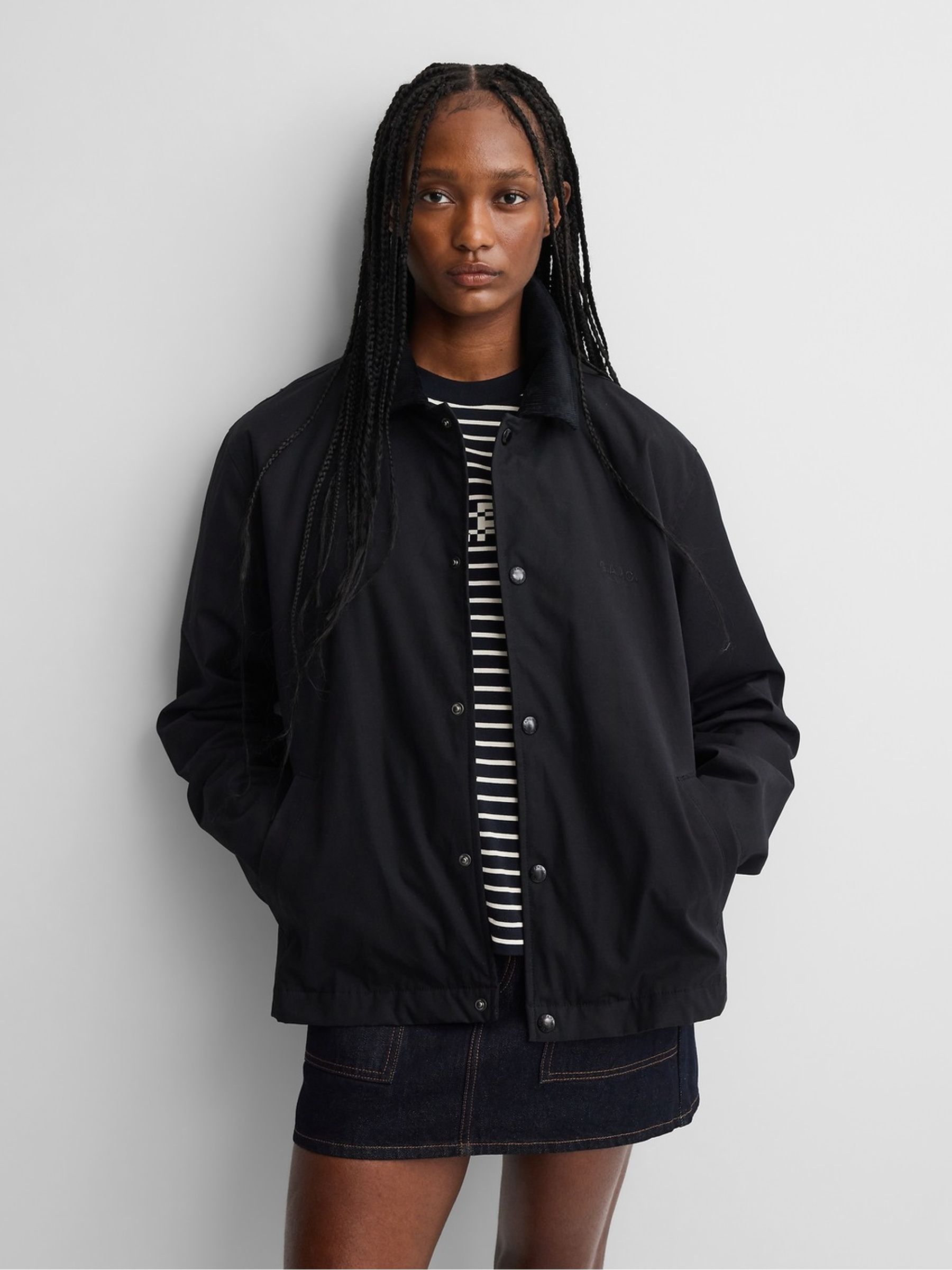 Gap x A.P.C. Black Coated Canvas Coaches Jacket - Image 4 of 6