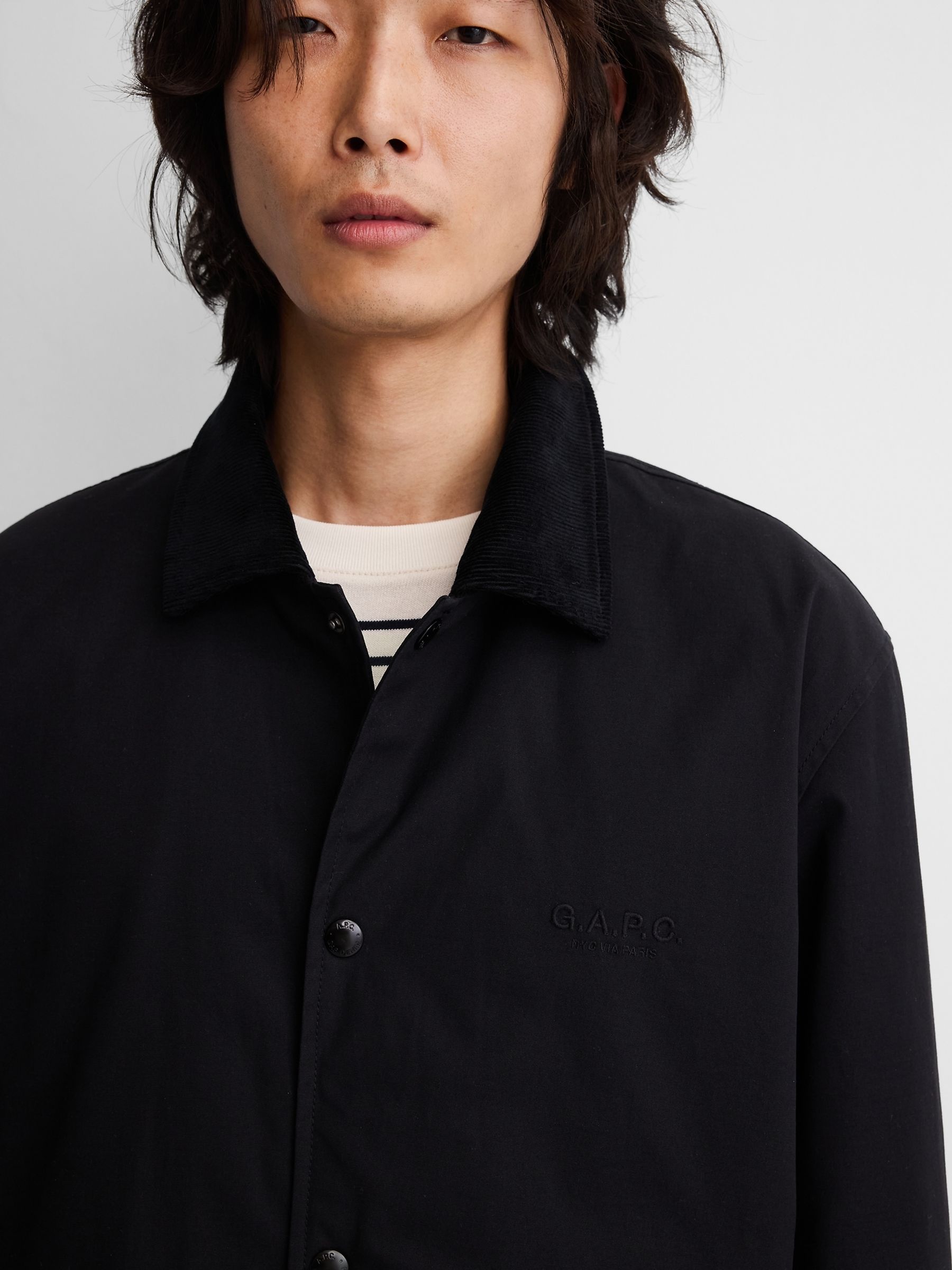 Gap x A.P.C. Black Coated Canvas Coaches Jacket - Image 5 of 6