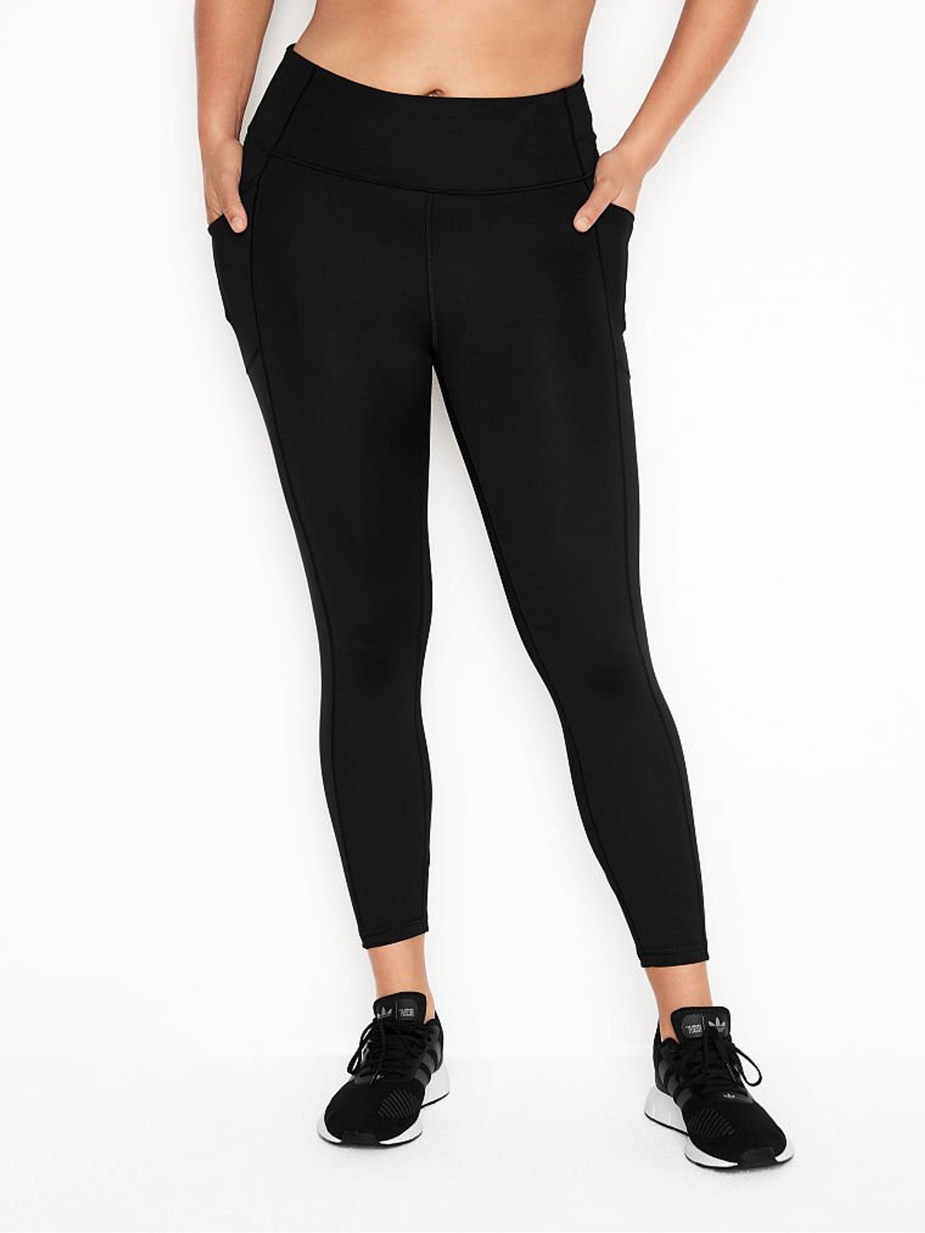 Black Cropped High Waist Legging - Image 1 of 4