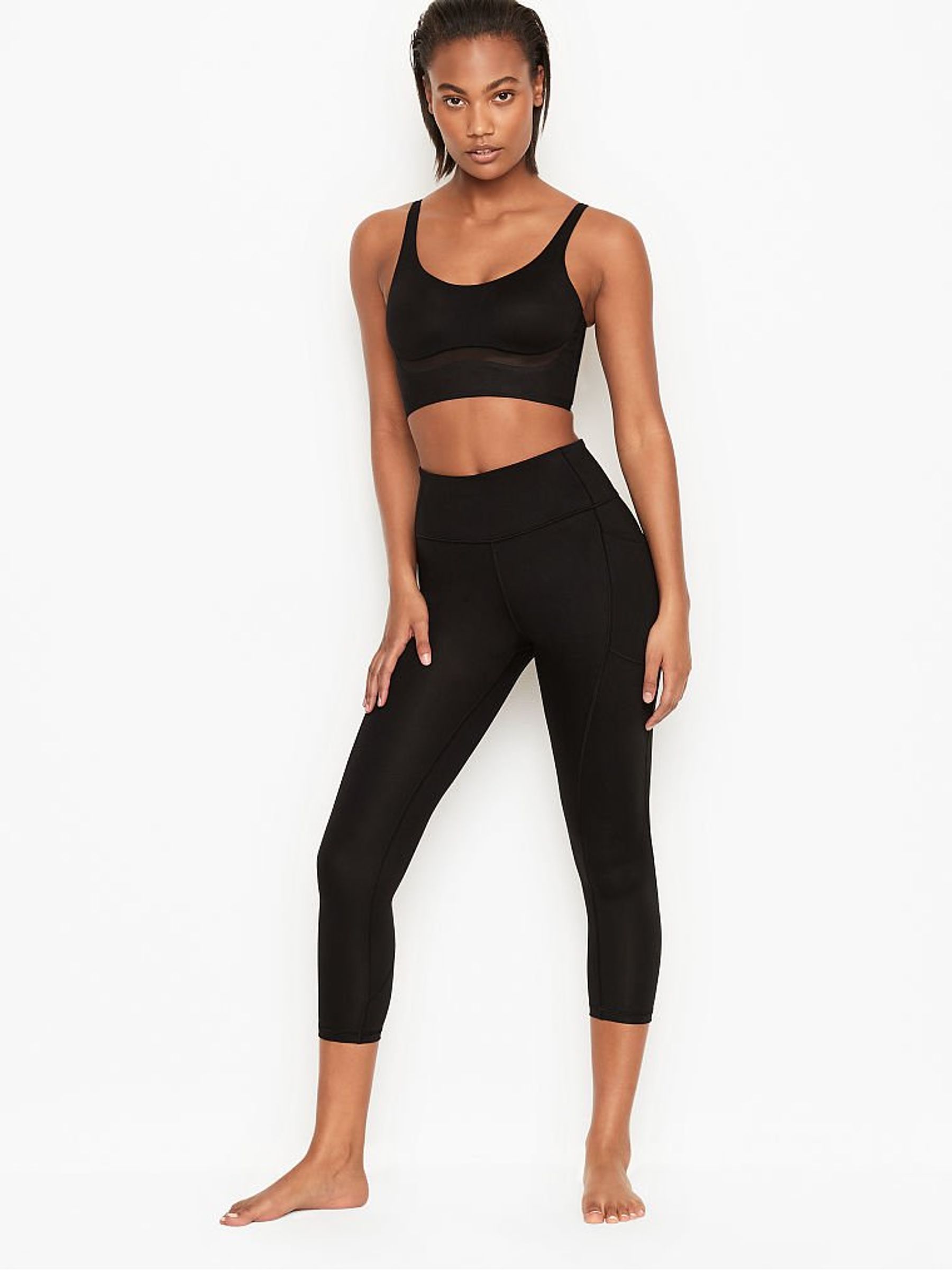 Black Cropped High Waist Legging - Image 3 of 4