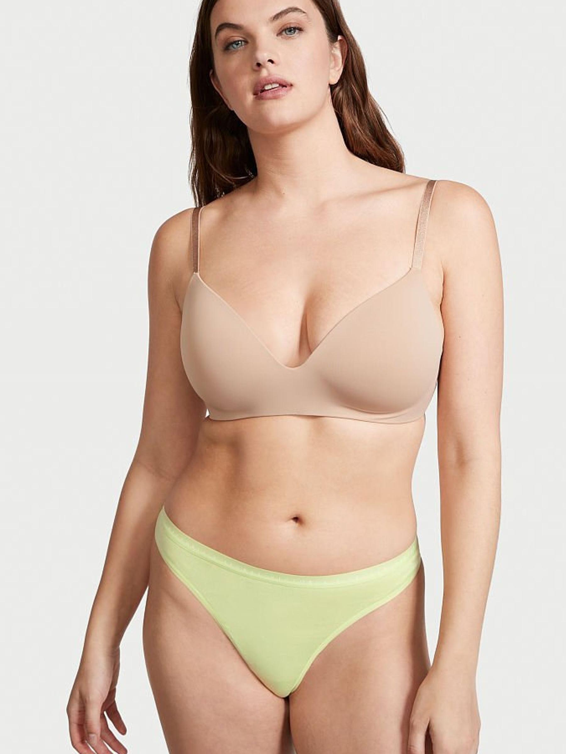 Iced Olive Green Cotton Thong Knickers - Image 1 of 3