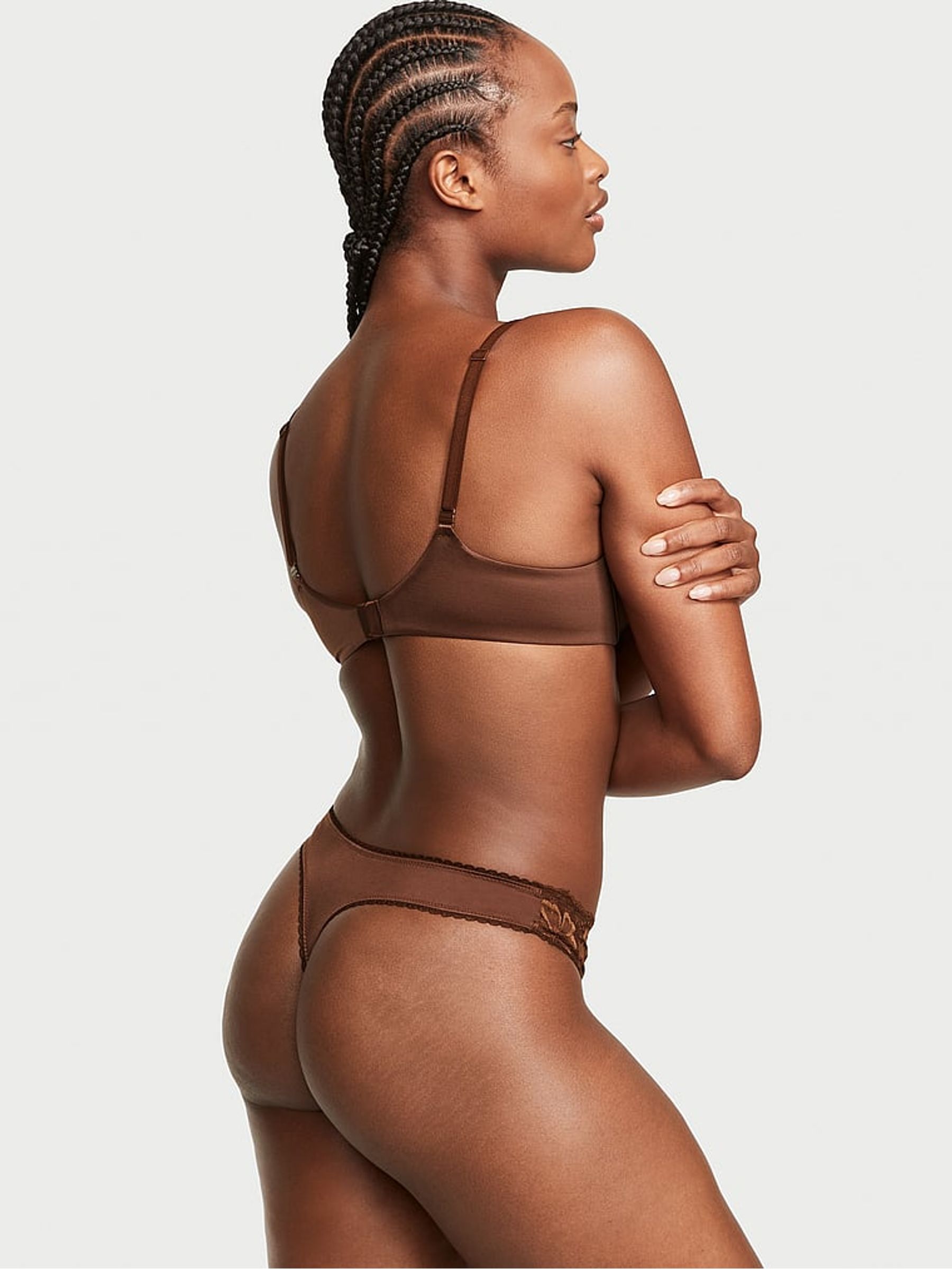 Ganache Nude Lace Thong Knickers - Image 2 of 3