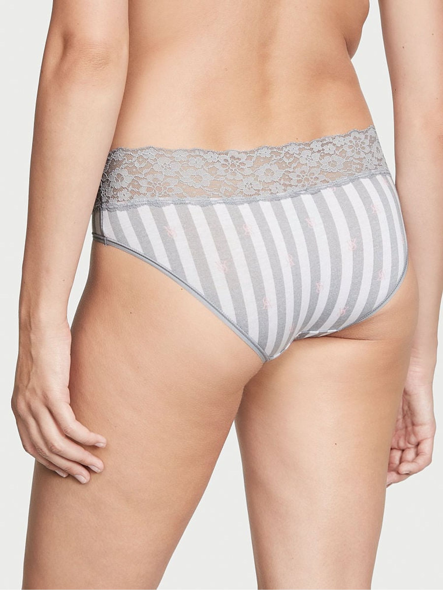 Grey Lace Waist Hipster Knickers - Image 2 of 3
